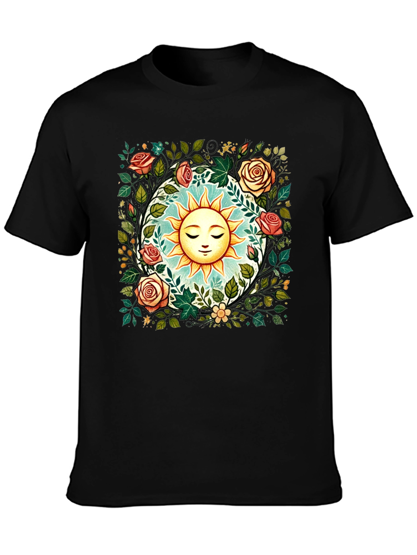 Floral Sun Graphic Tee - Stylish Comfort
