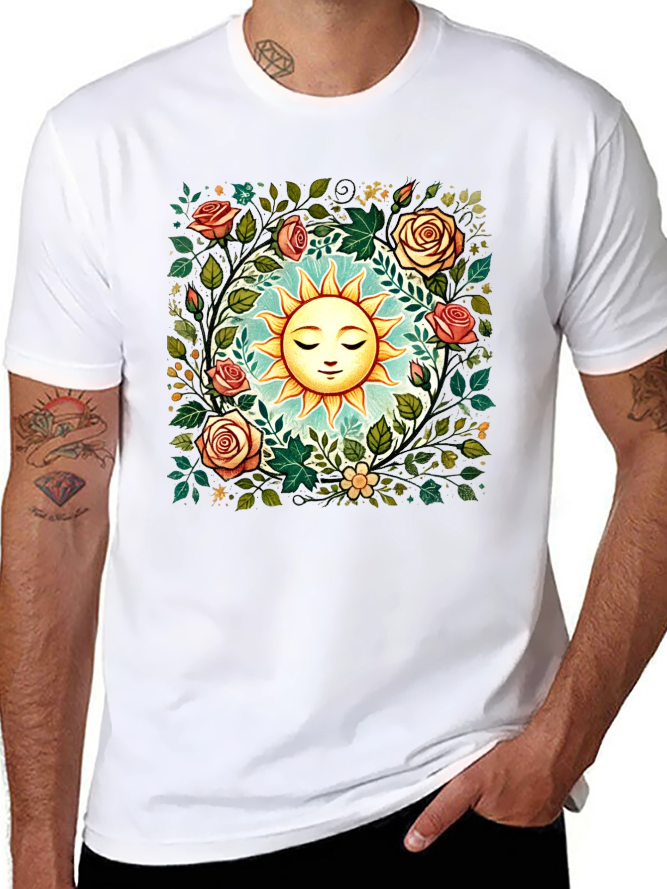Floral Sun Graphic Tee - Stylish Comfort