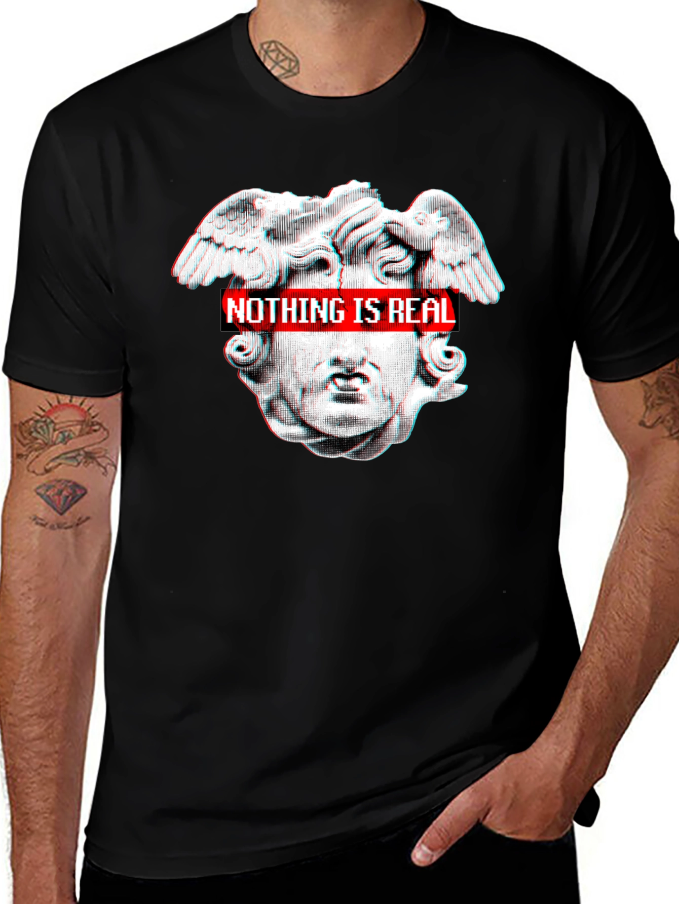 Nothing Is Real Black Graphic Tee