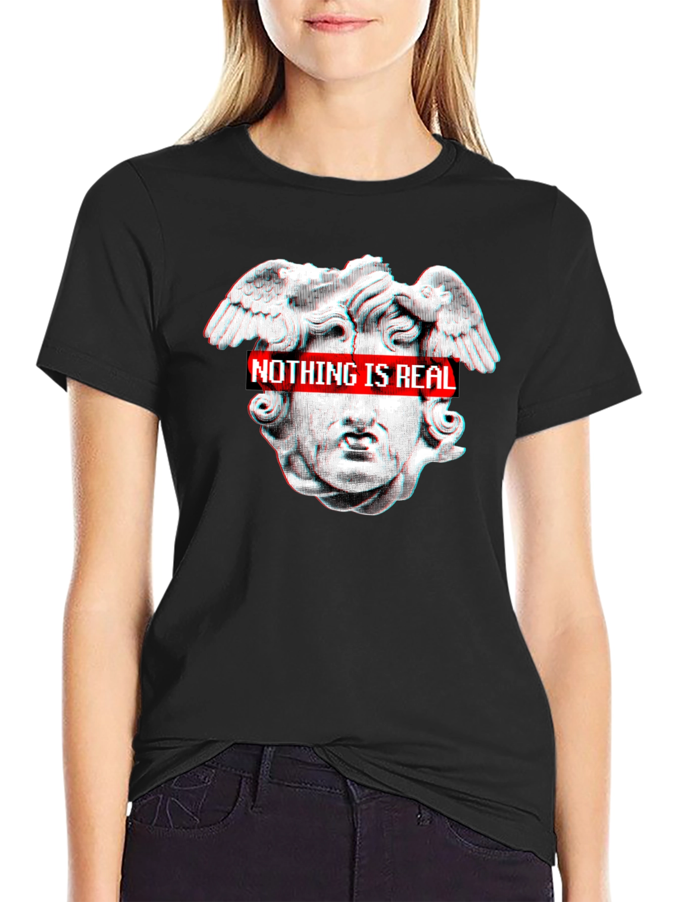 Nothing Is Real Black Graphic Tee