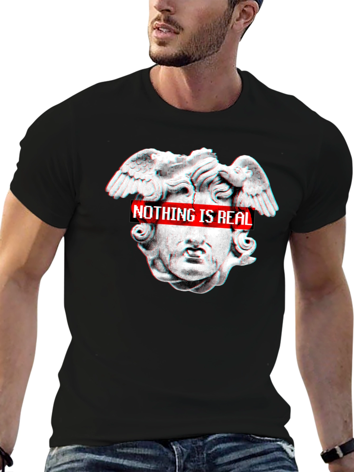 Nothing Is Real Black Graphic Tee