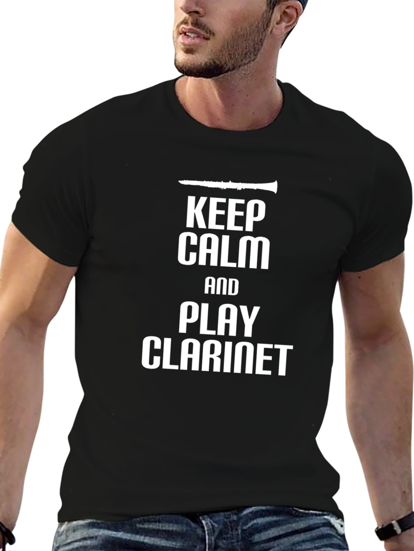 Keep Calm and Play Clarinet Black T-Shirt