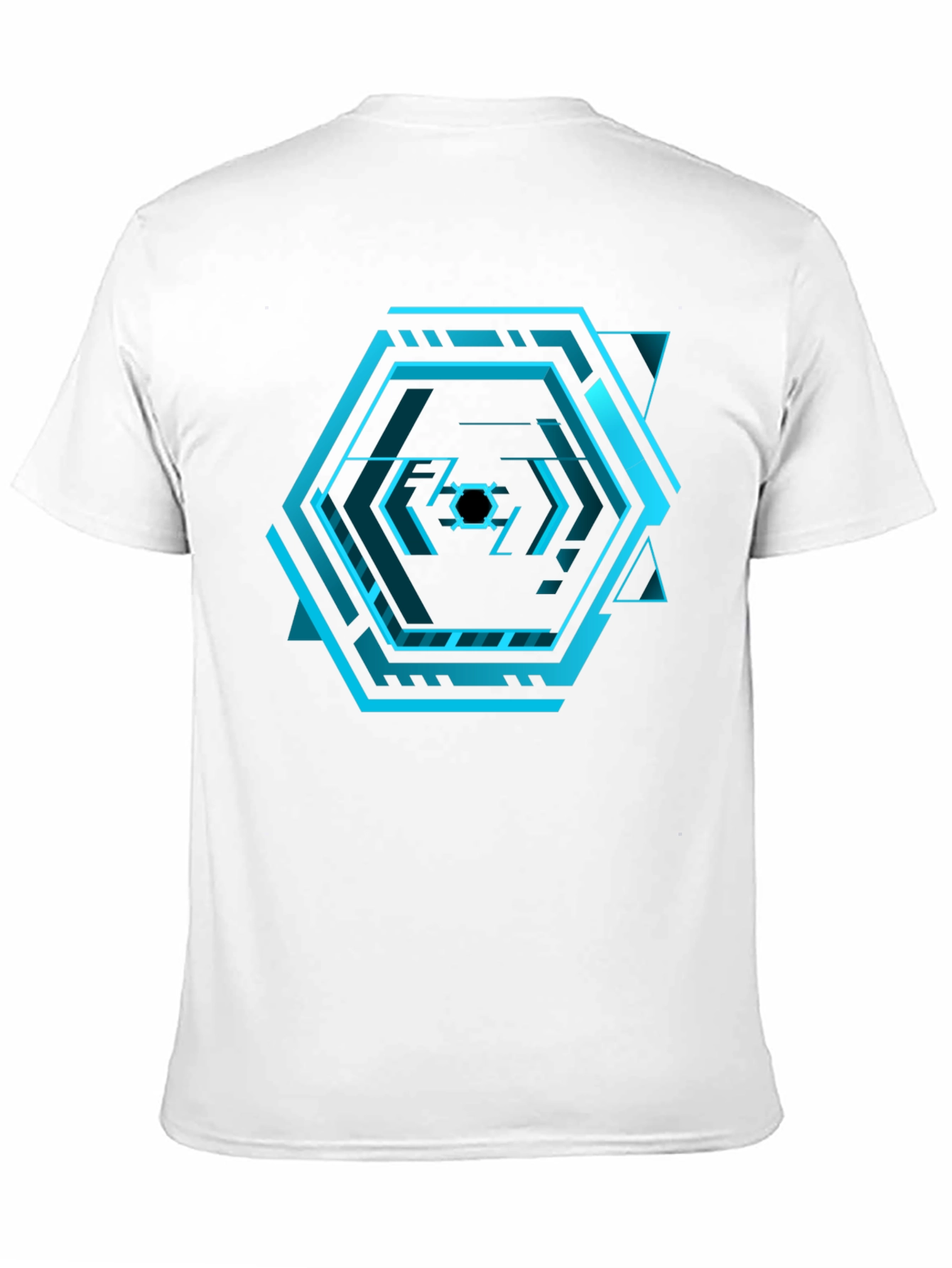 Cyberpunk Hexagon Black T-Shirt - Futuristic Design