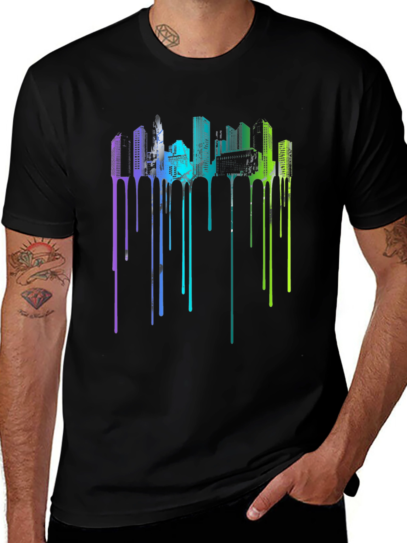 Urban Drip Tee - Cityscape Graphic T-Shirt
