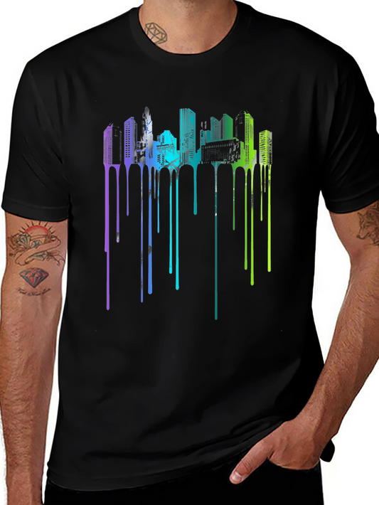 Urban Drip Tee - Cityscape Graphic T-Shirt