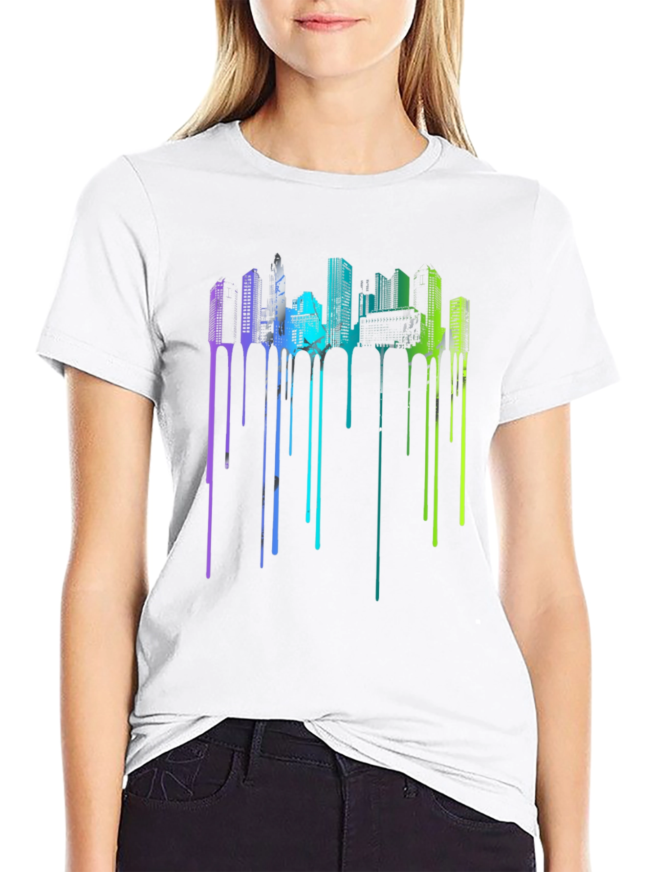 Urban Drip Tee - Cityscape Graphic T-Shirt