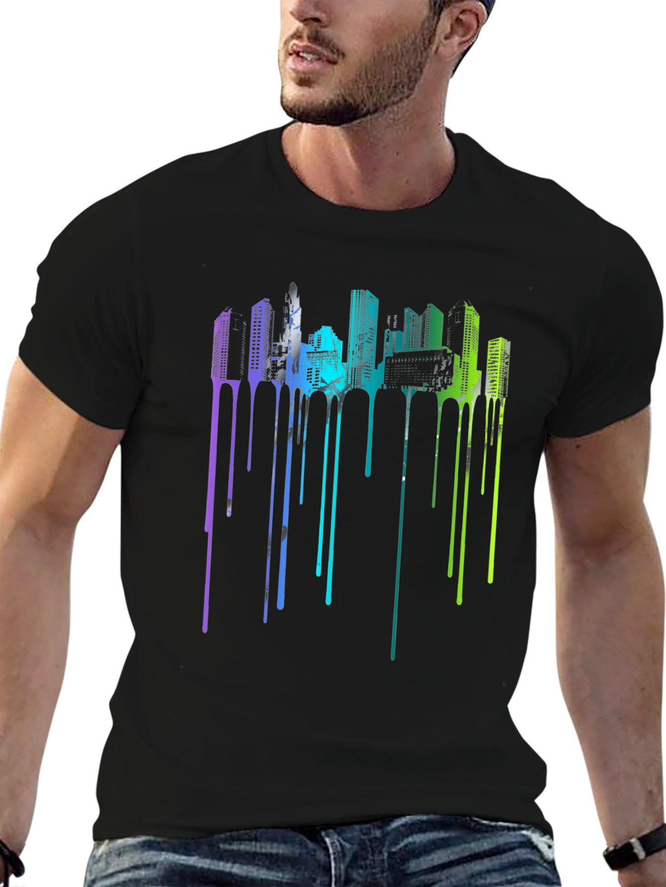 Urban Drip Tee - Cityscape Graphic T-Shirt