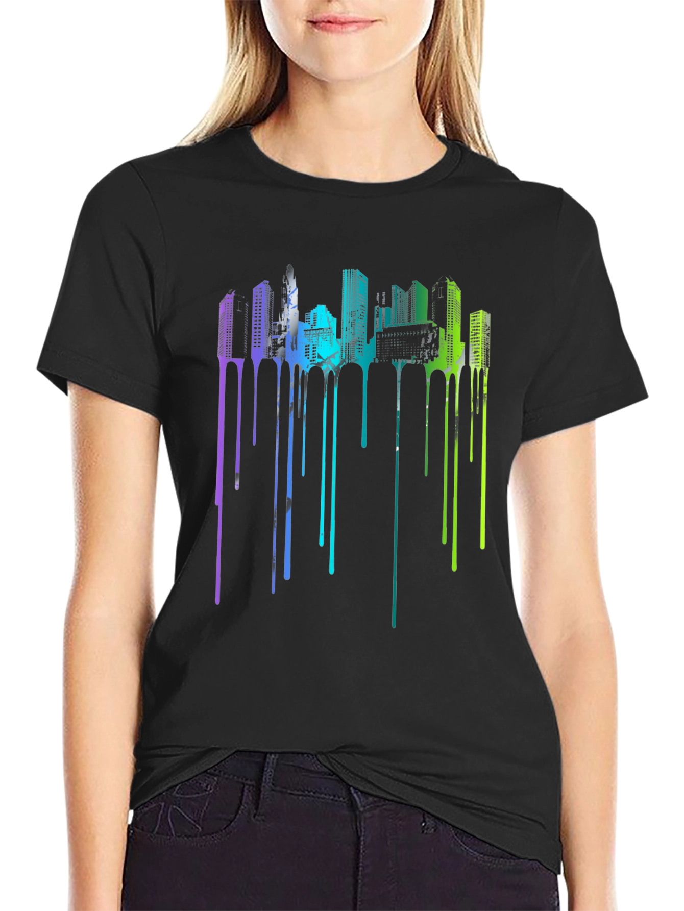 Urban Drip Tee - Cityscape Graphic T-Shirt