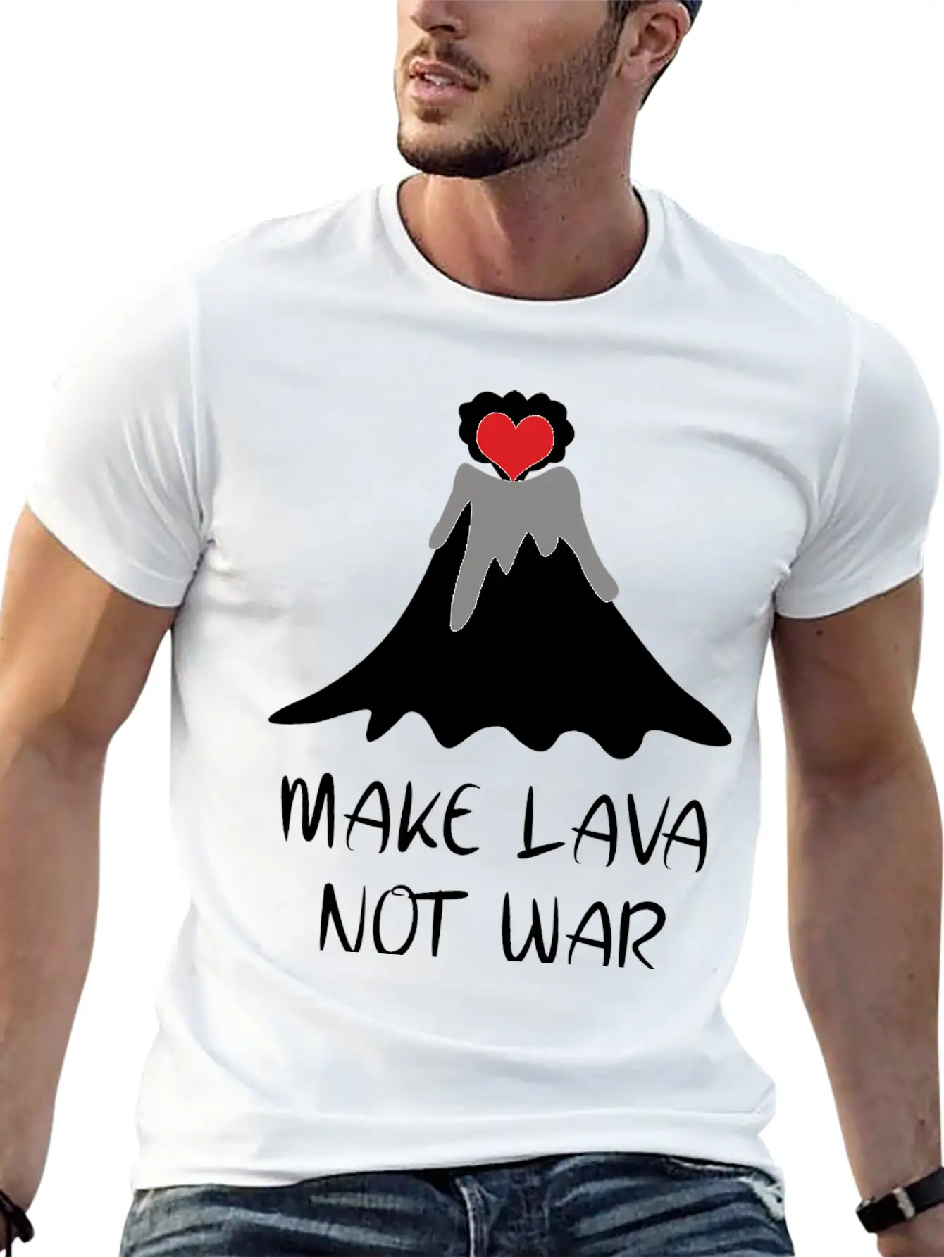 Make Lava Not War Unisex Casual T-Shirt – Clean Design For Daily Comfort