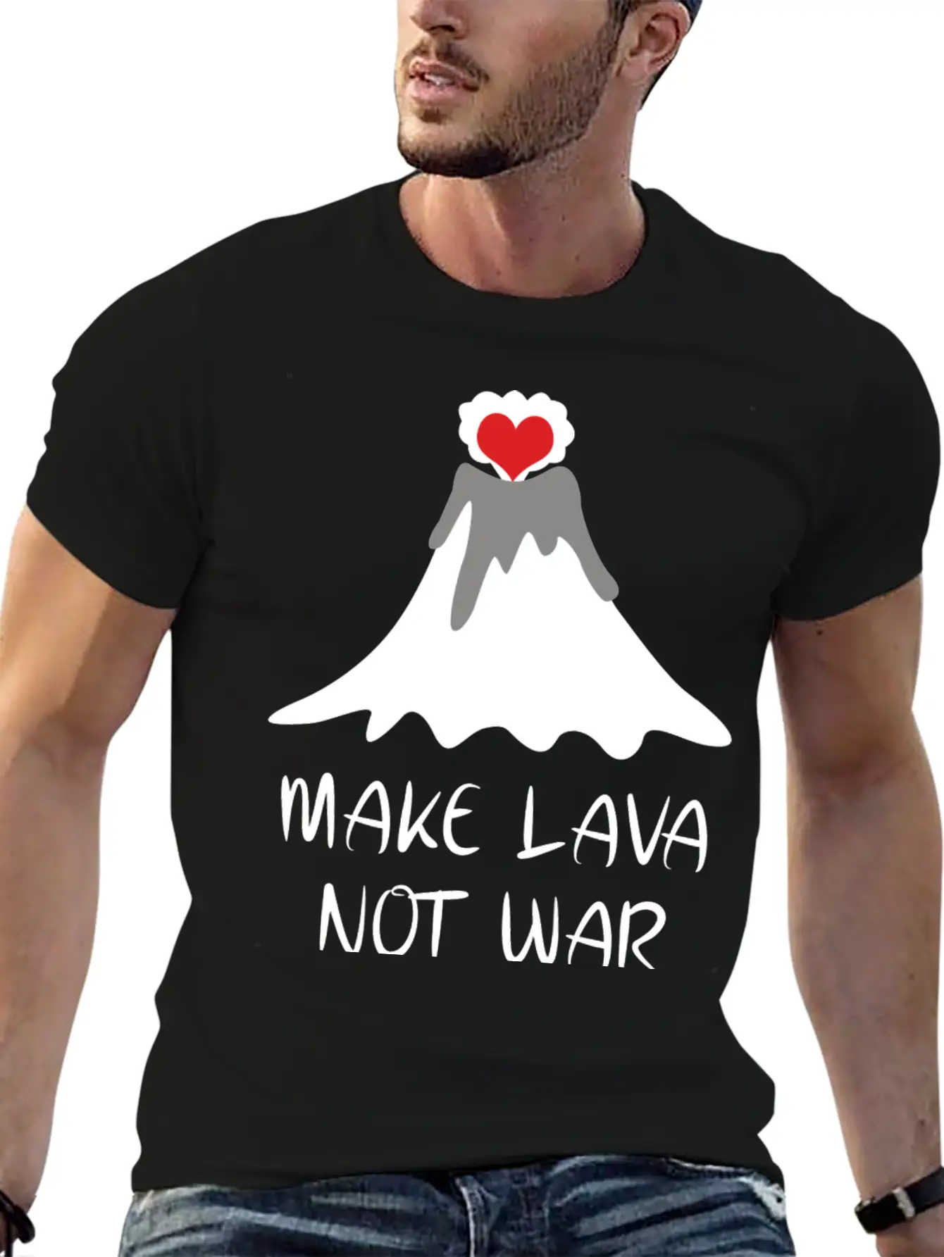 Make Lava Not War Unisex Casual T-Shirt – Clean Design For Daily Comfort