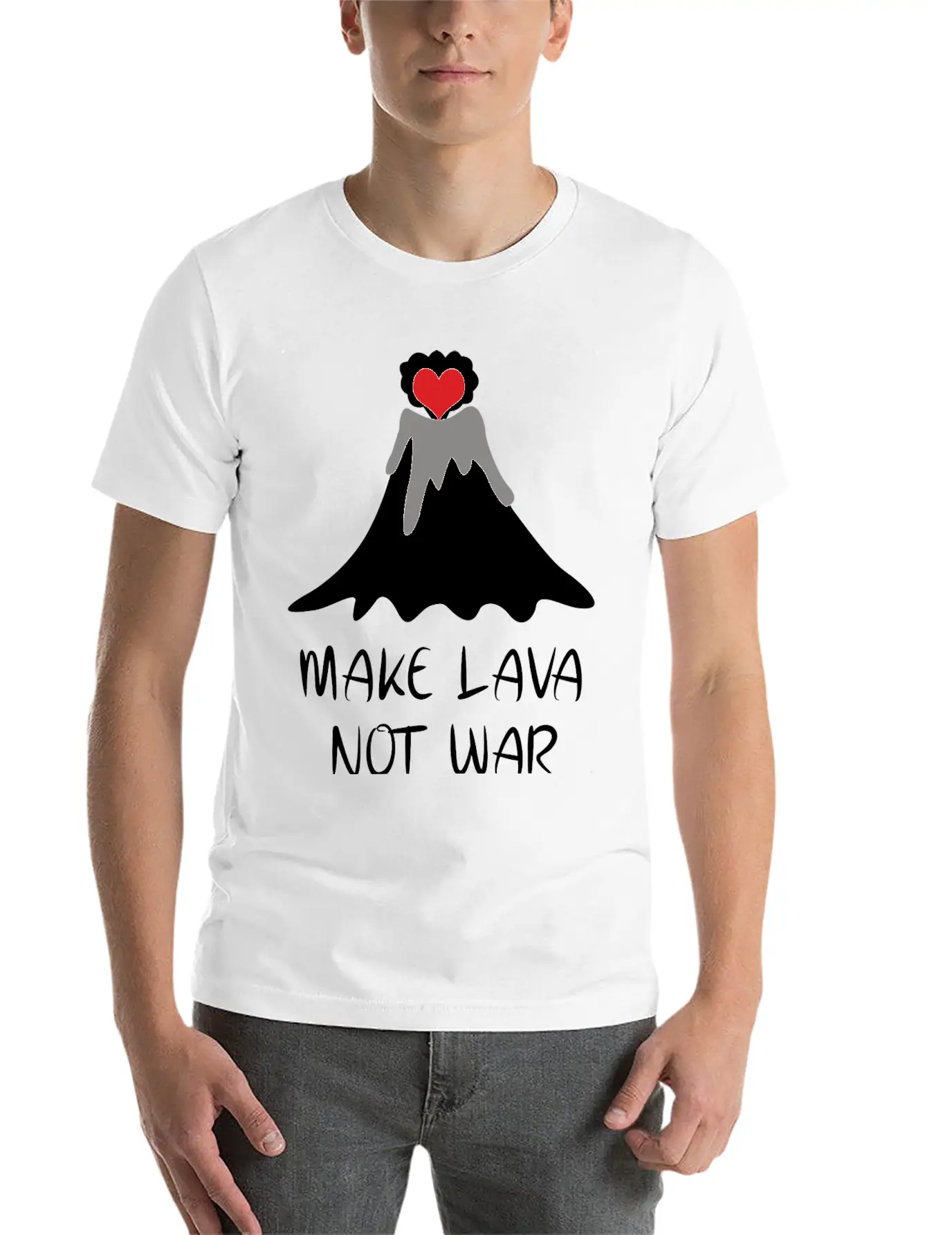 Make Lava Not War Unisex Casual T-Shirt – Clean Design For Daily Comfort