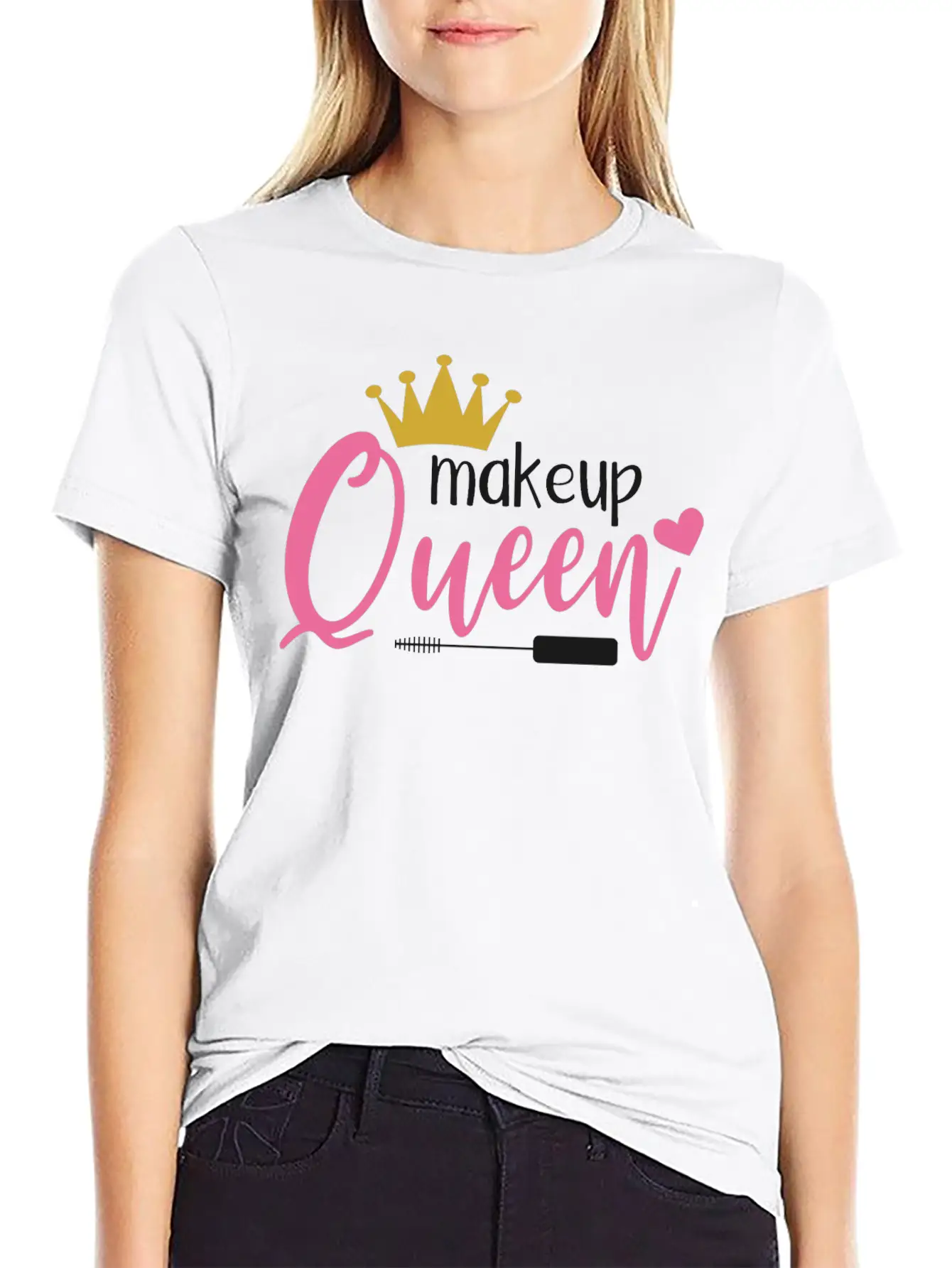 MAKEUP QUEEN Unisex Casual T-Shirt – Clean Design For Daily Comfort