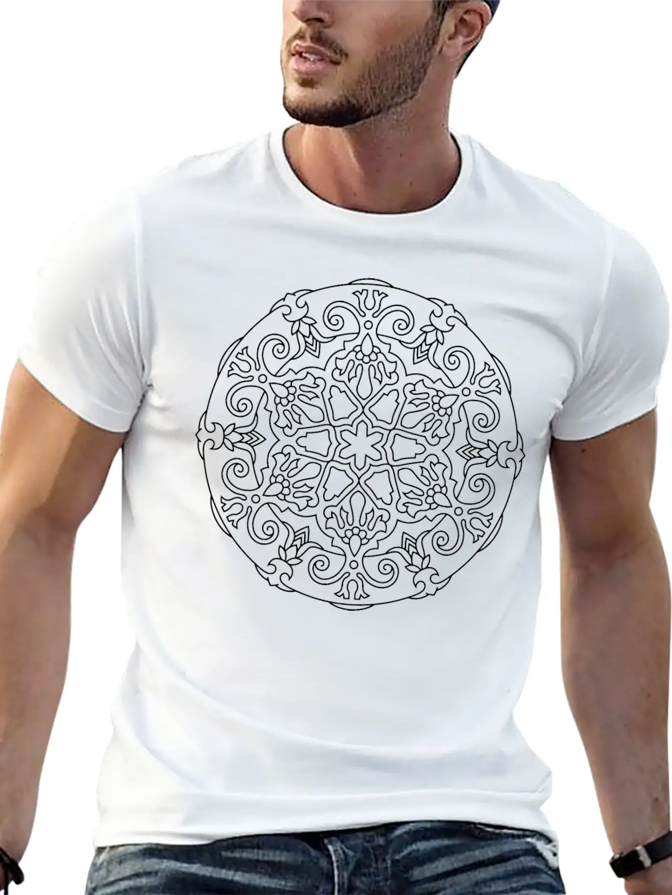 Mandala Design For Mandala Art Illustration, Manda Unisex Casual T-Shirt – Clean Design For Daily Comfort
