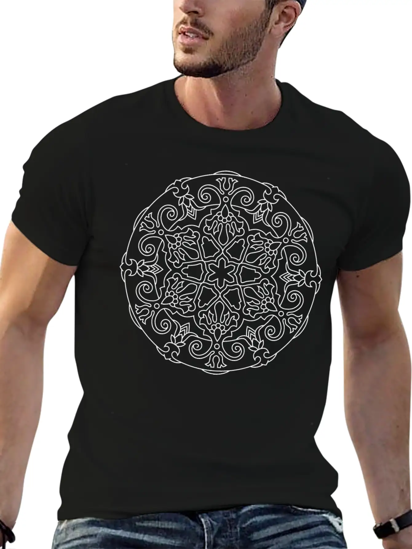 Mandala Design For Mandala Art Illustration, Manda Unisex Casual T-Shirt – Clean Design For Daily Comfort