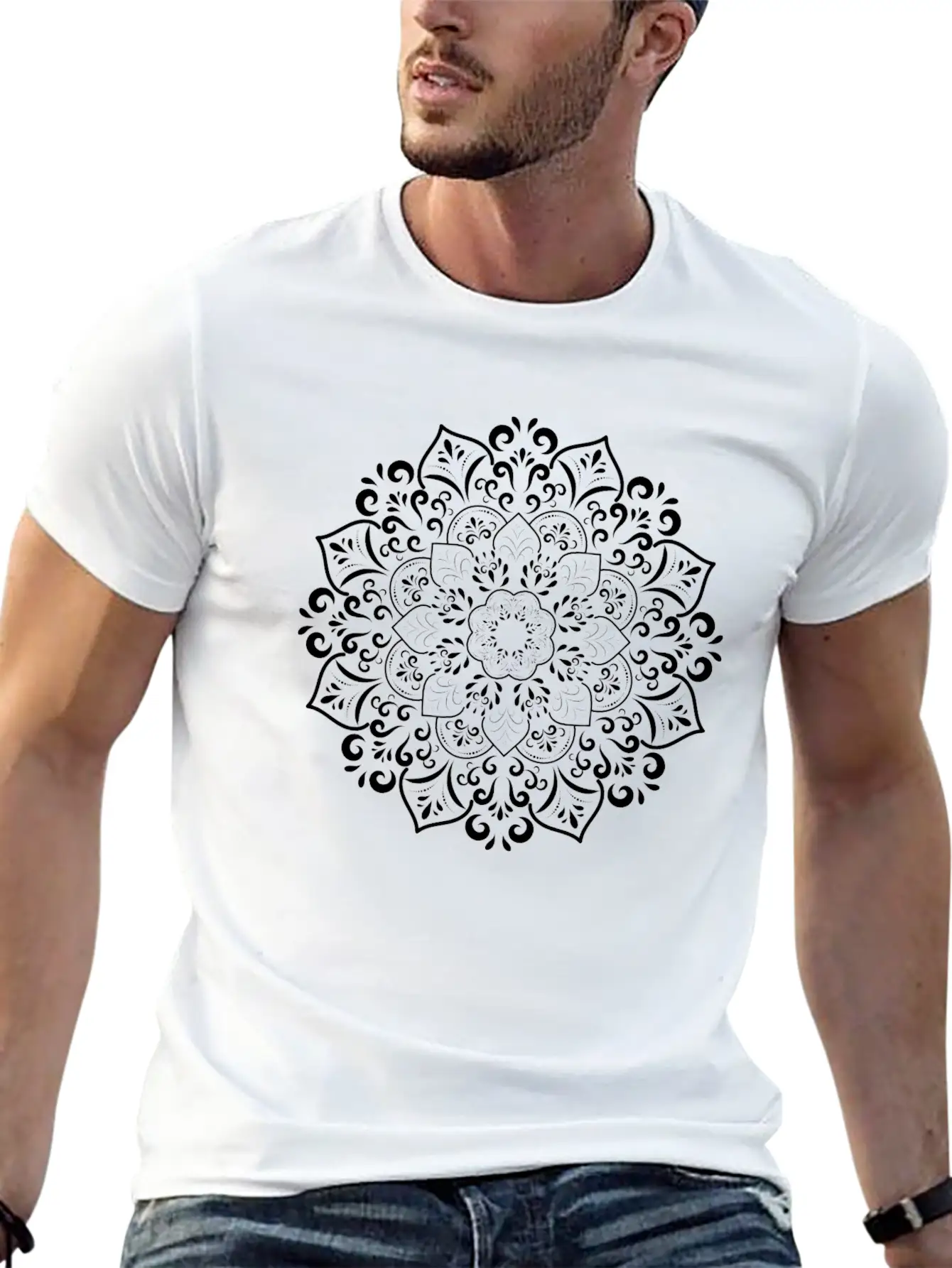 Mandala Meditation Flower Art Unisex Casual T-Shirt – Clean Design For Daily Comfort