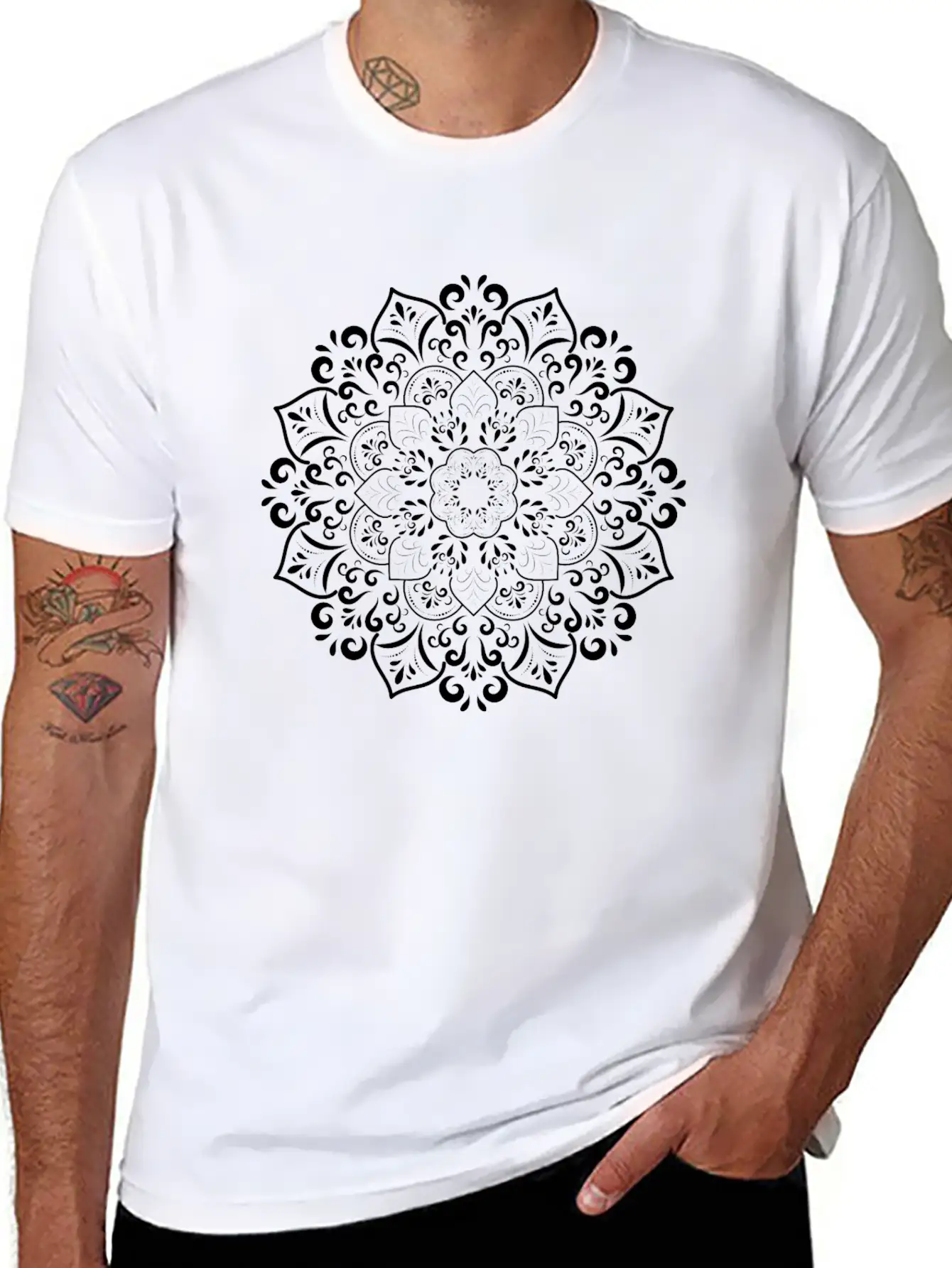 Mandala Meditation Flower Art Unisex Casual T-Shirt – Clean Design For Daily Comfort