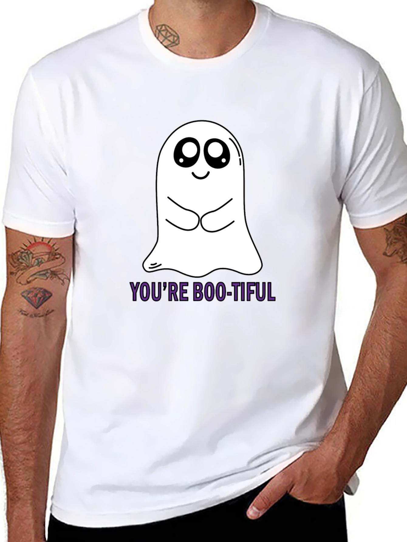 Boo-tiful Ghost Graphic Tee - Soft Cotton Black Shirt