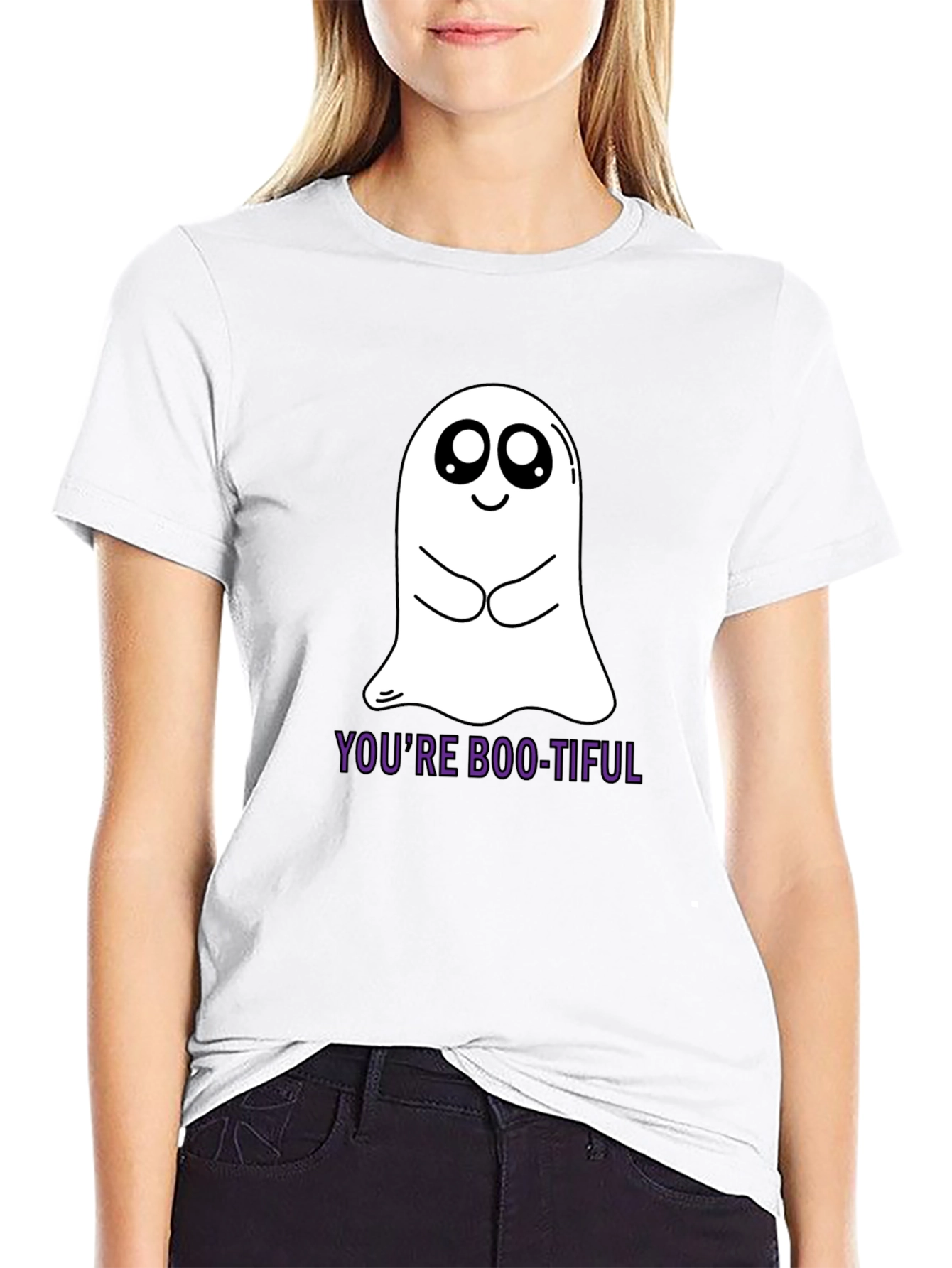 Boo-tiful Ghost Graphic Tee - Soft Cotton Black Shirt
