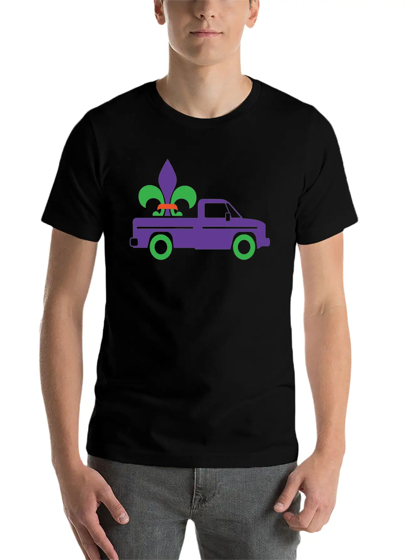 Mardi Gras Truck Gift Unisex Casual T-Shirt – Clean Design For Daily Comfort