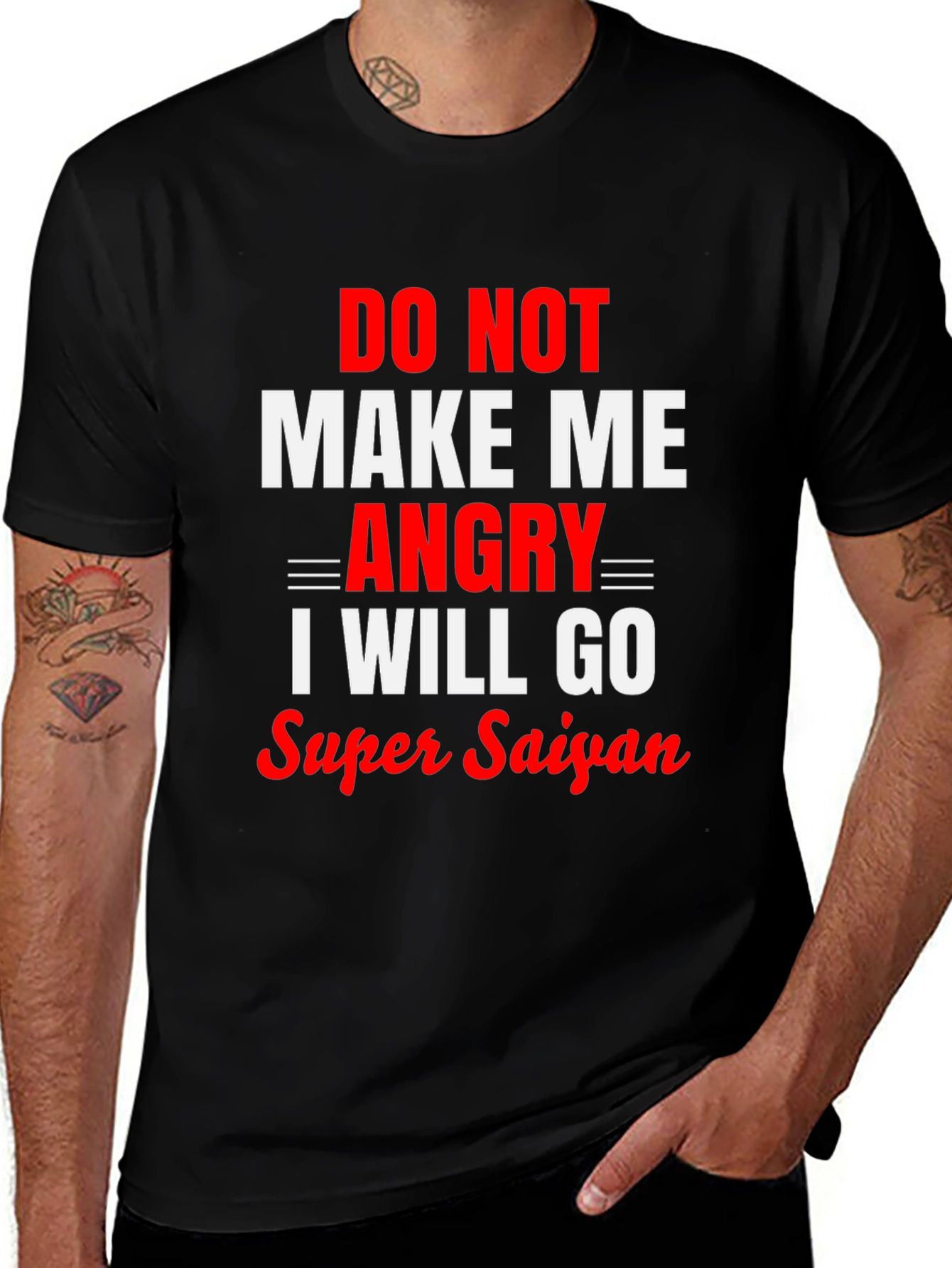 Do Not Make Me Angry Super Saiyan Black T-Shirt