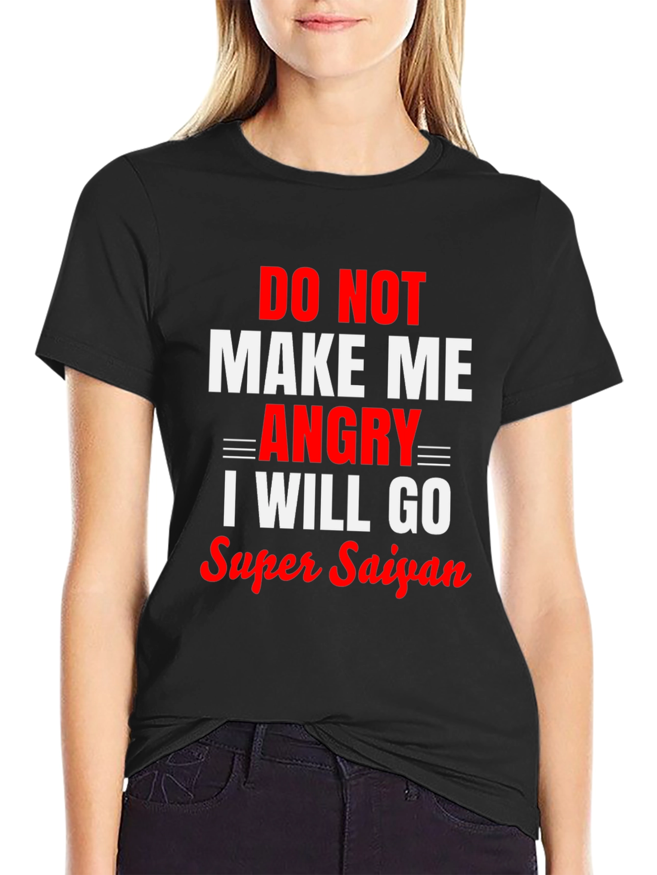 Do Not Make Me Angry Super Saiyan Black T-Shirt