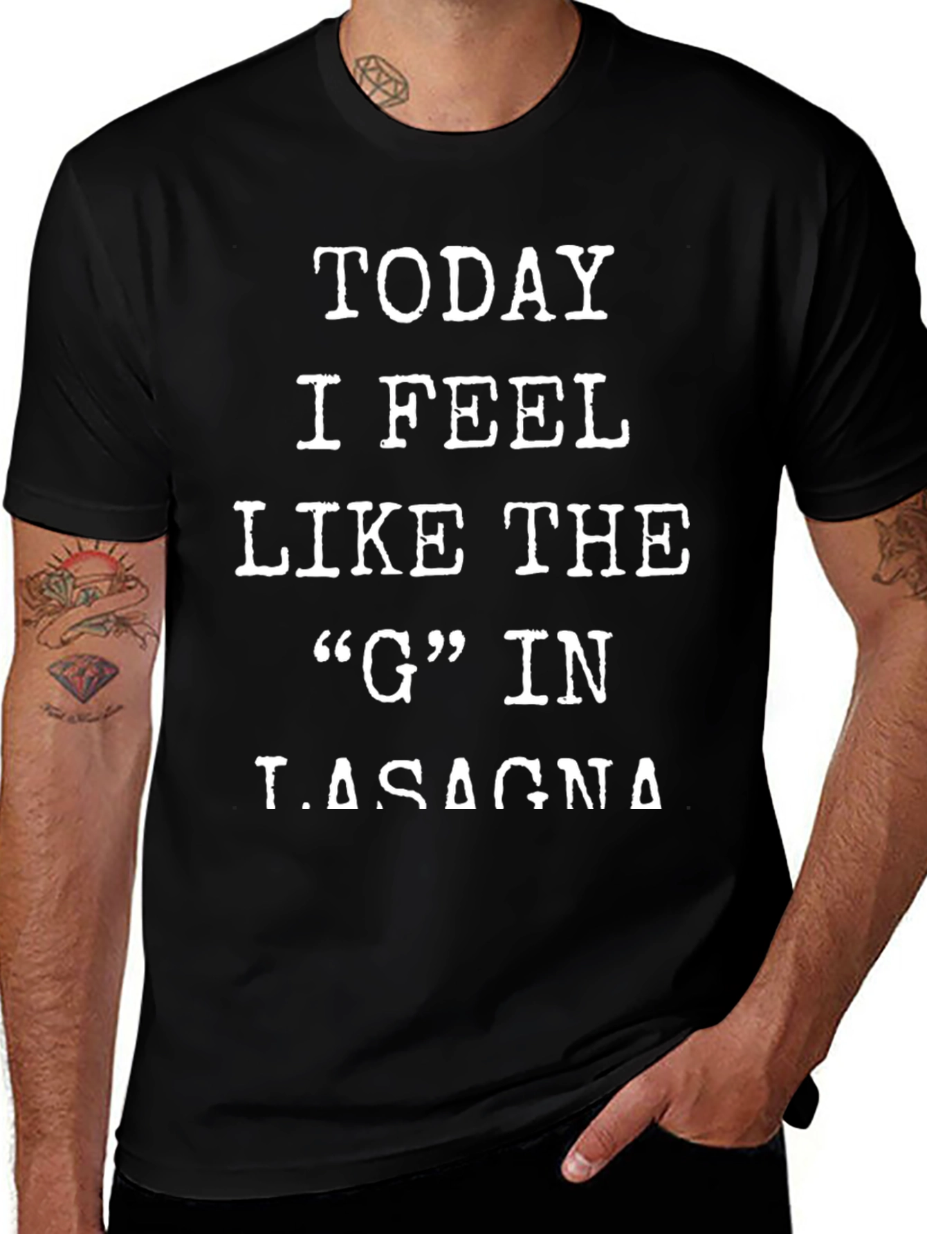 Funny G in Lasagna T-Shirt - Black