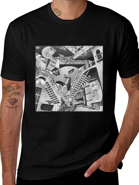Mc Escher Relativity Unisex Casual T-Shirt – Clean Design For Daily Comfort