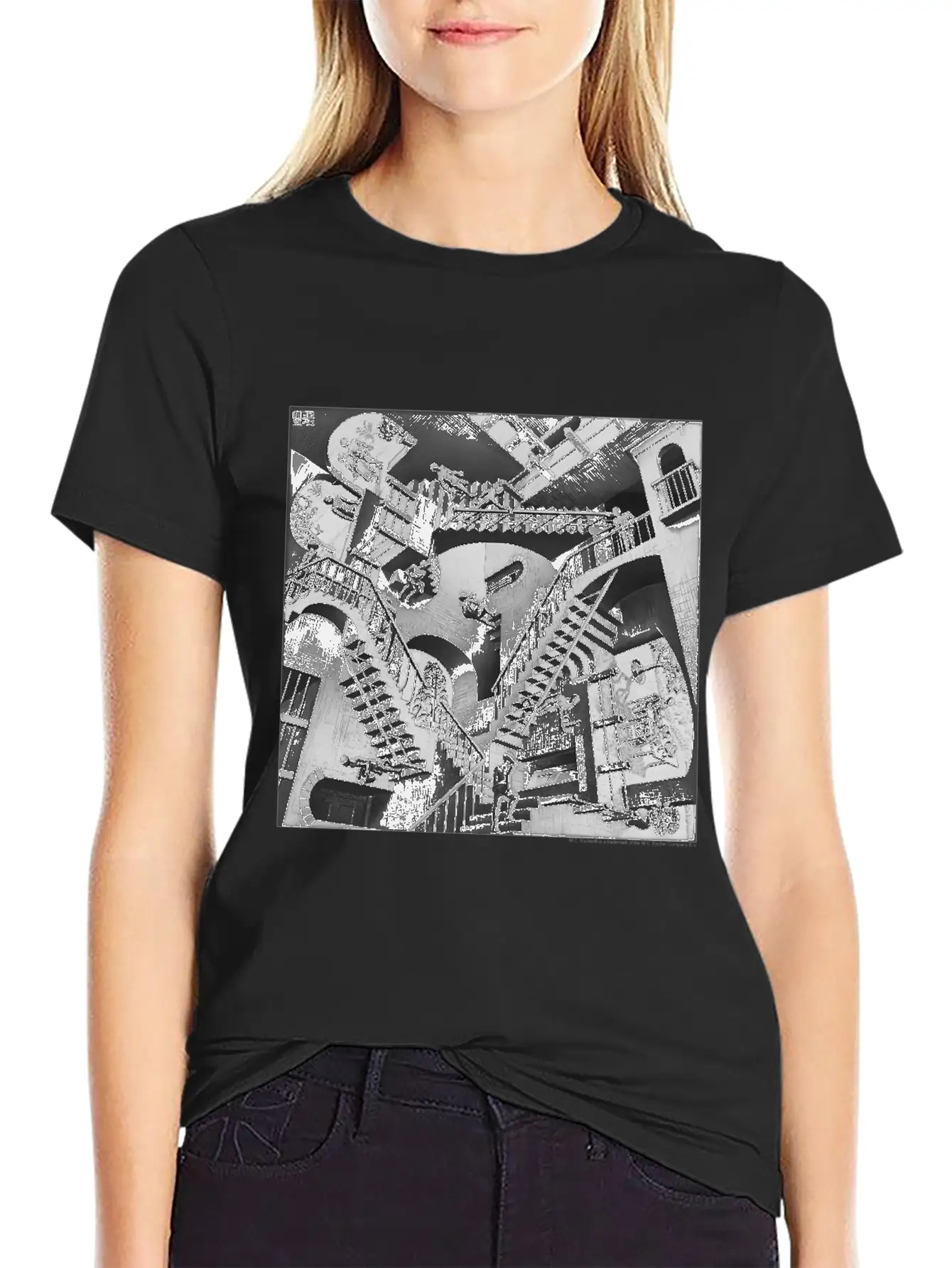 Mc Escher Relativity Unisex Casual T-Shirt – Clean Design For Daily Comfort