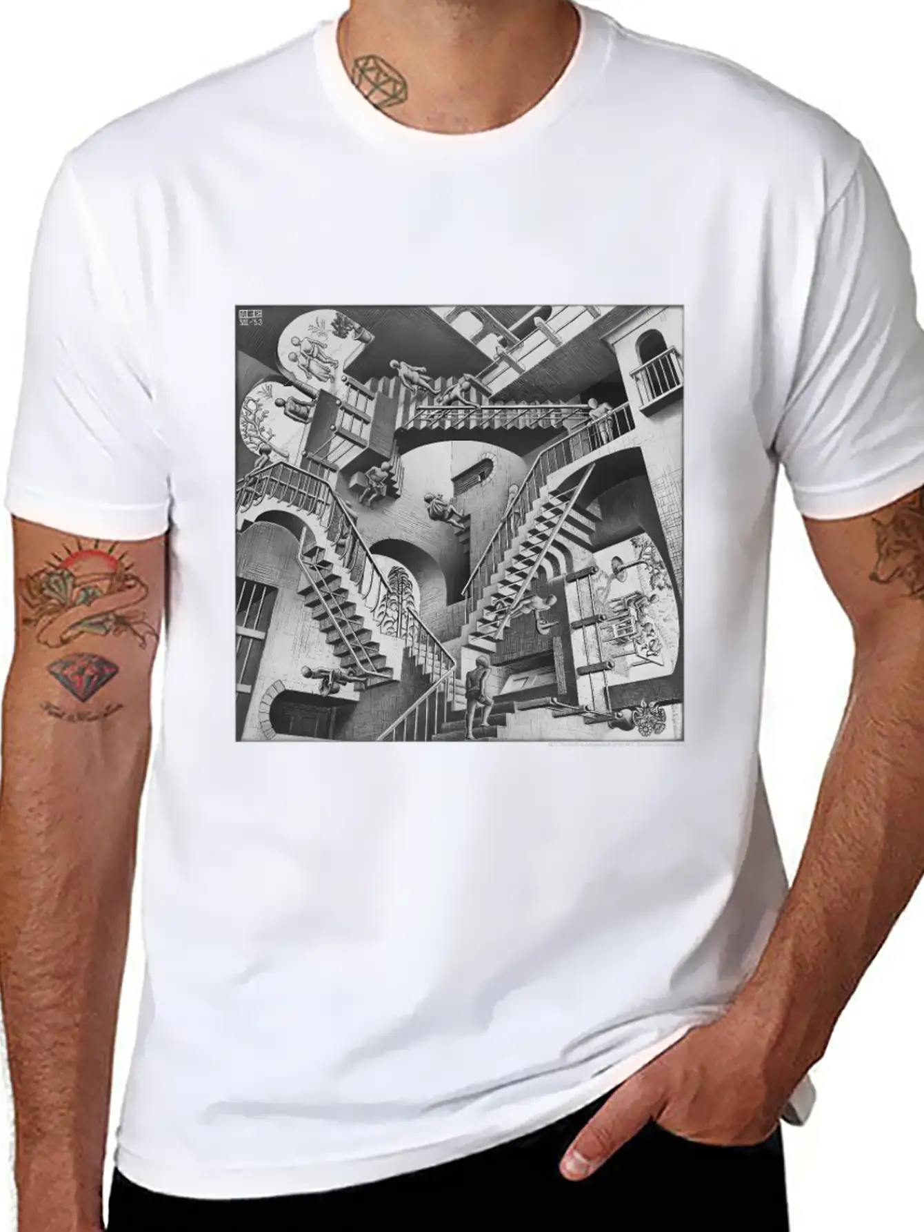 Mc Escher Relativity Unisex Casual T-Shirt – Clean Design For Daily Comfort