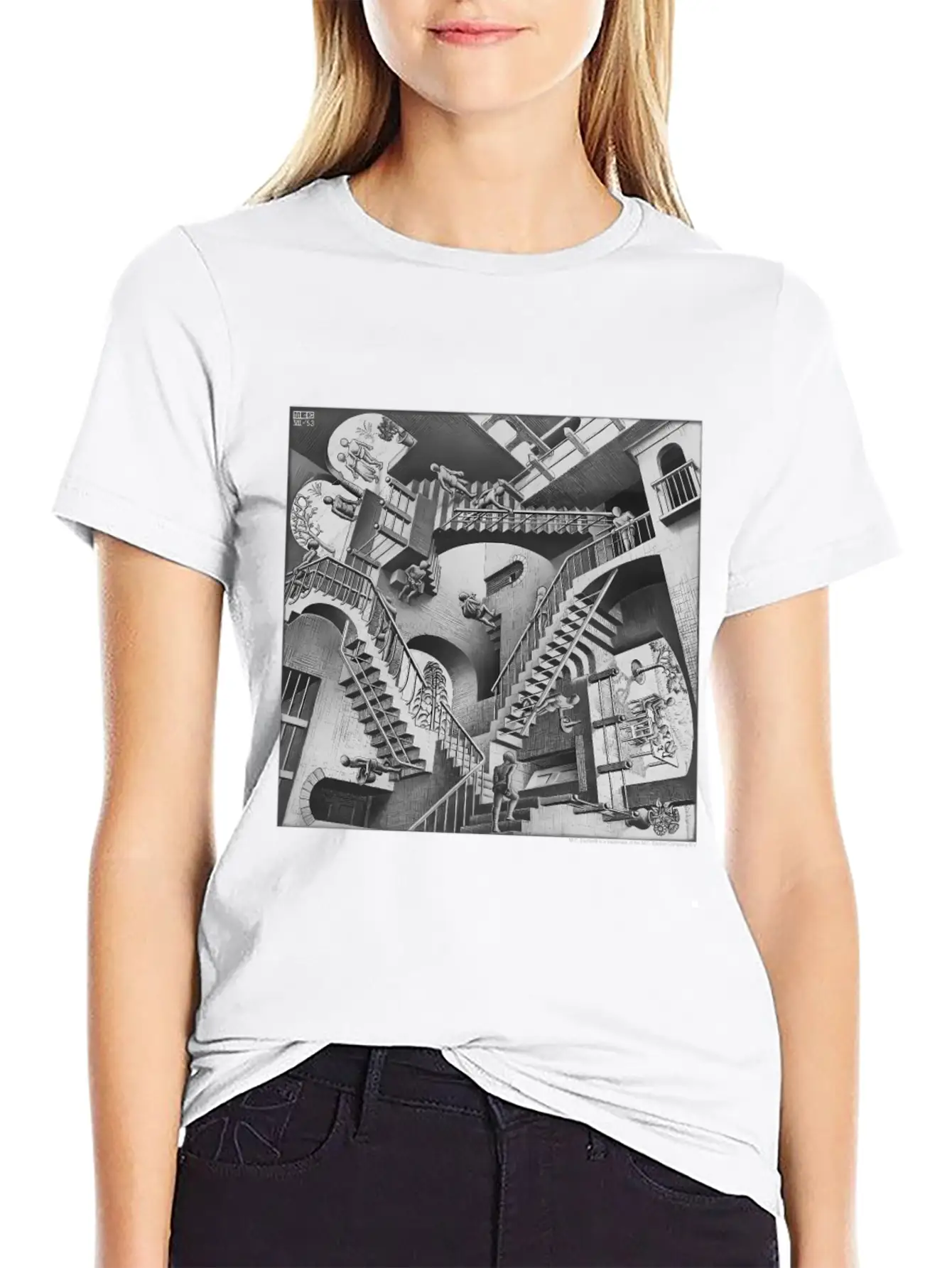 Mc Escher Relativity Unisex Casual T-Shirt – Clean Design For Daily Comfort