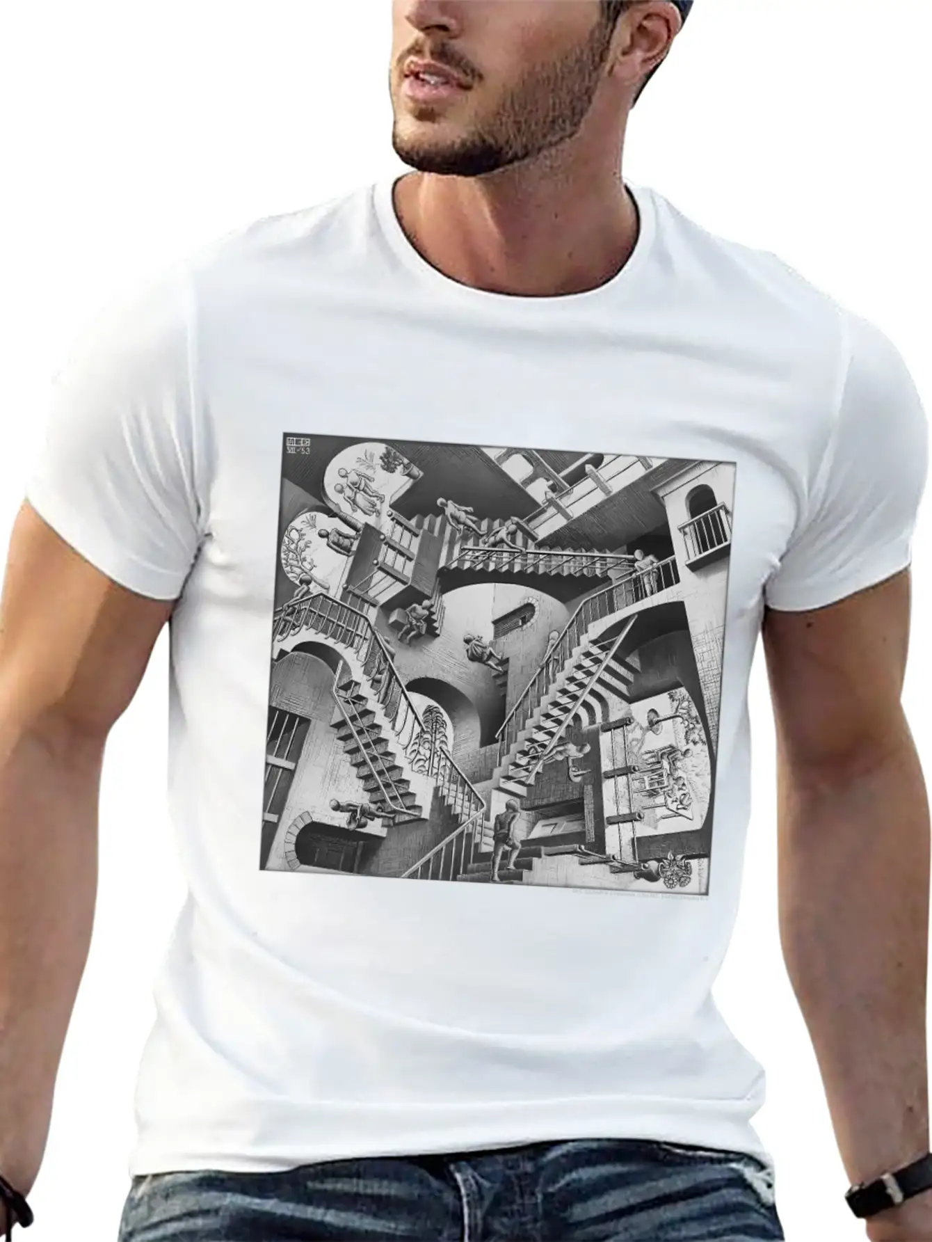 Mc Escher Relativity Unisex Casual T-Shirt – Clean Design For Daily Comfort