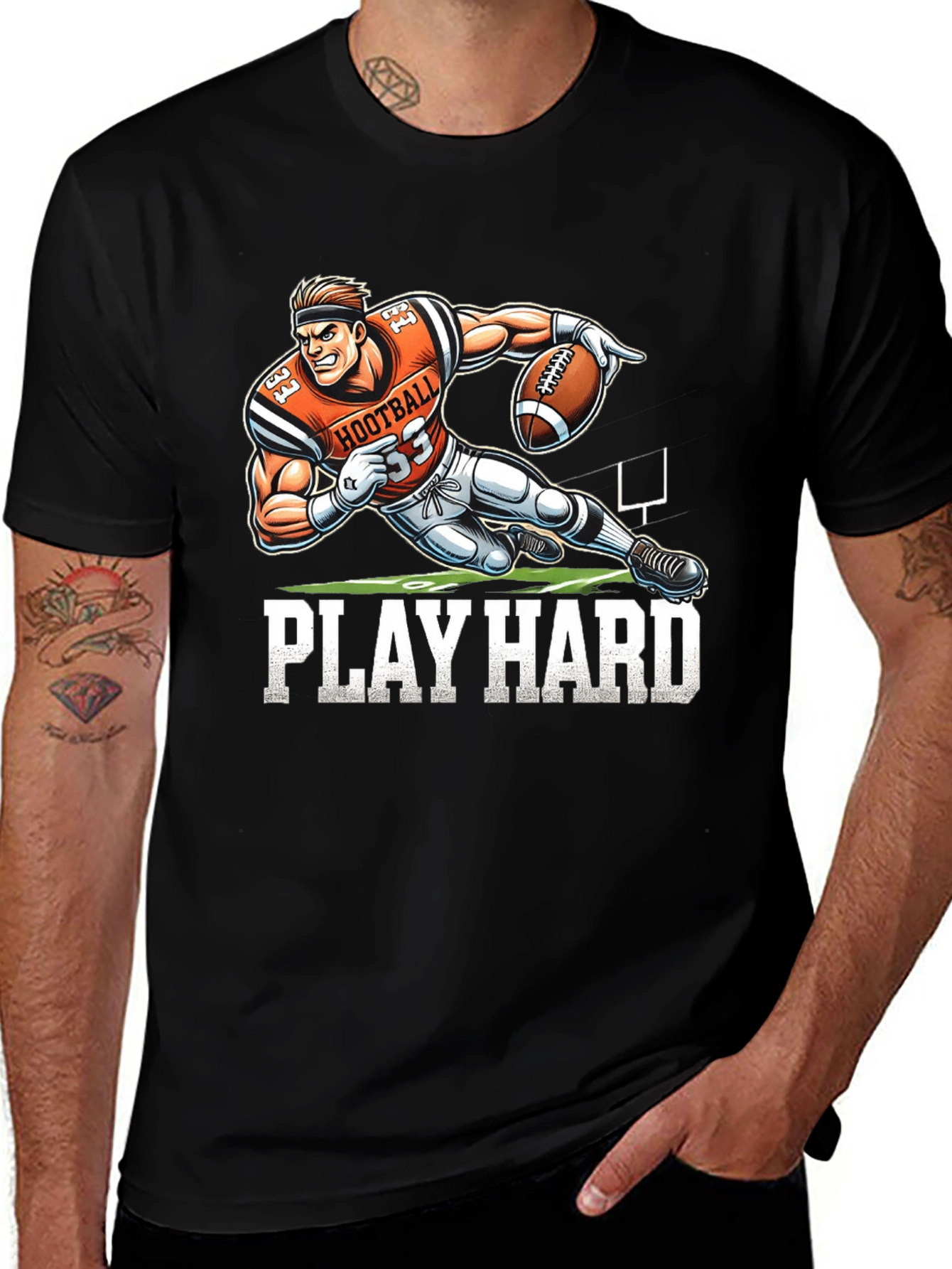 Hootball Play Hard Graphic T-Shirt