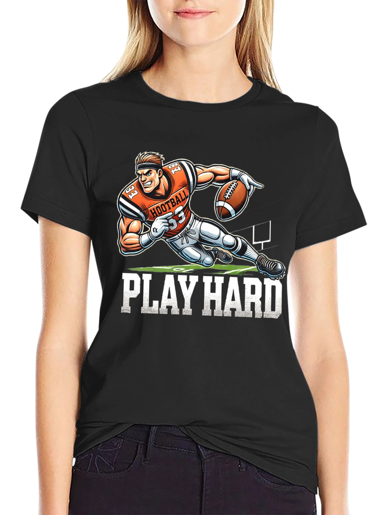 Hootball Play Hard Graphic T-Shirt