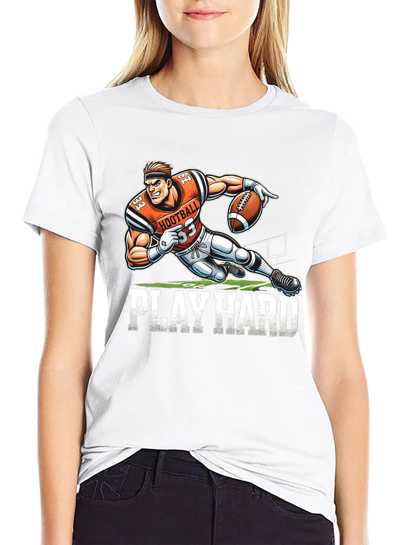 Hootball Play Hard Graphic T-Shirt