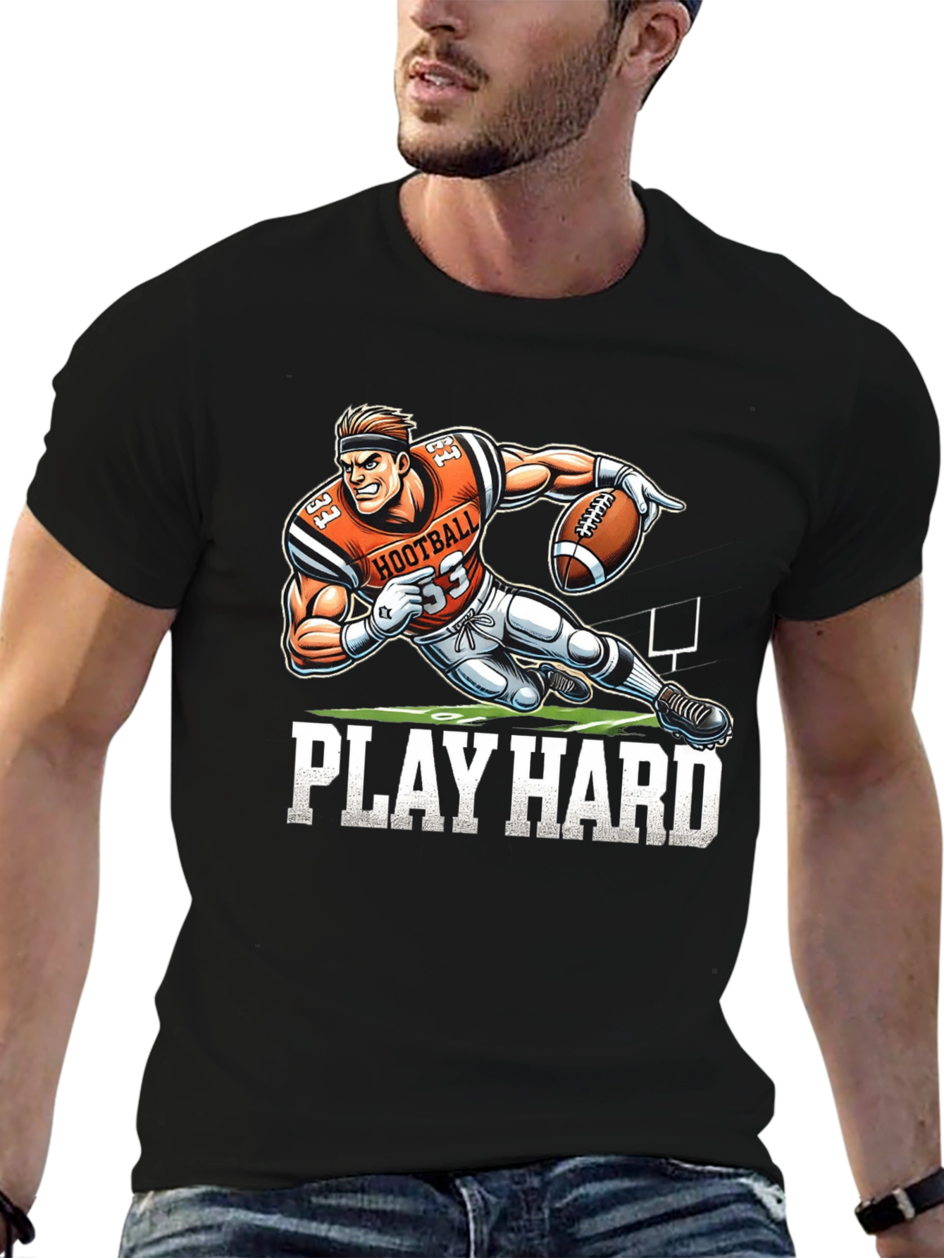 Hootball Play Hard Graphic T-Shirt