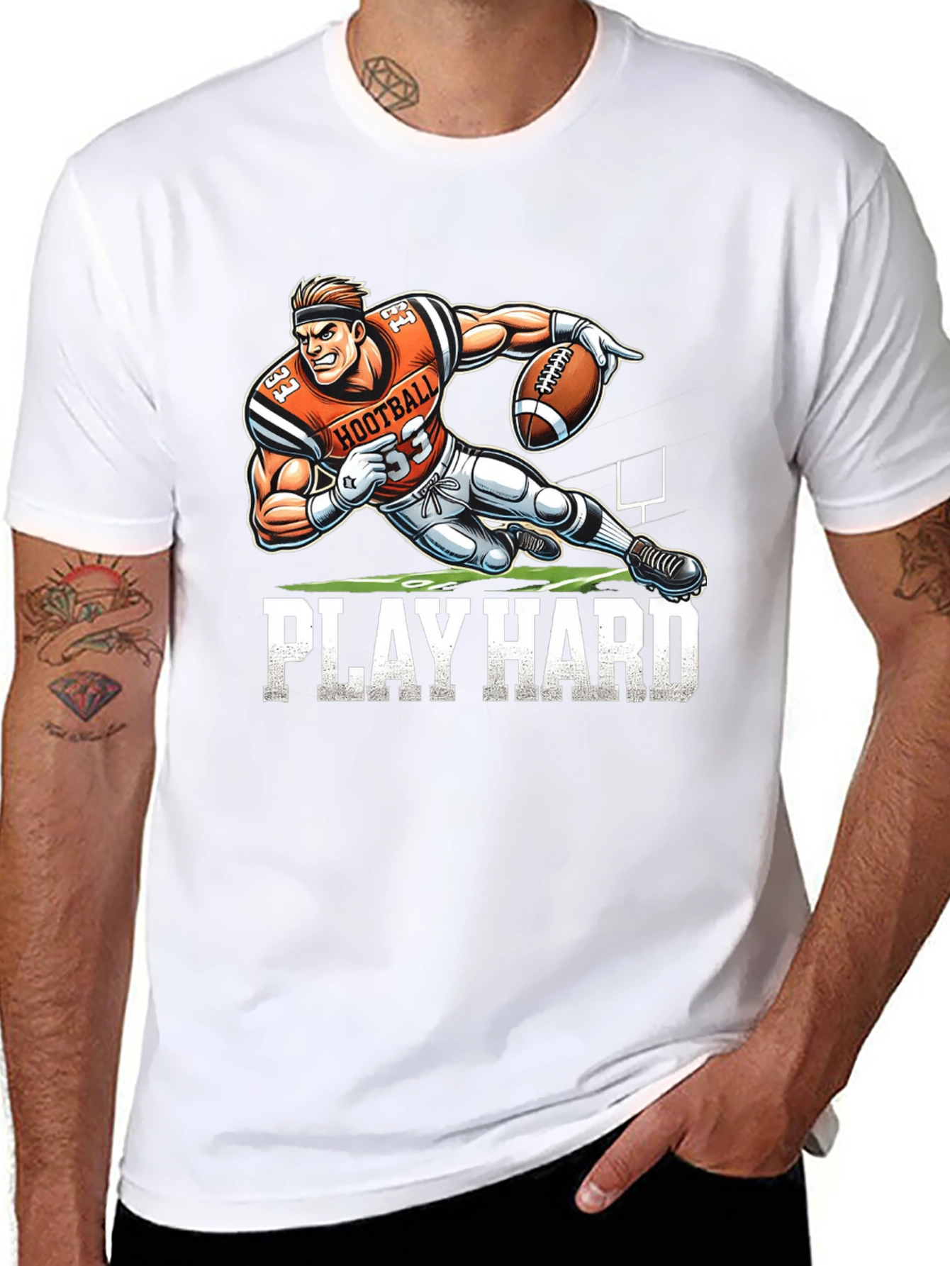 Hootball Play Hard Graphic T-Shirt