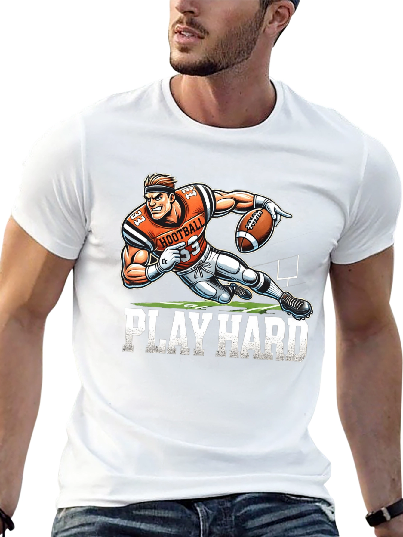 Hootball Play Hard Graphic T-Shirt