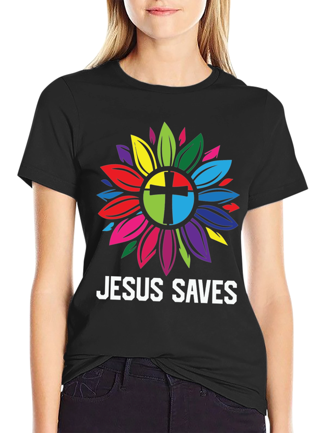 Jesus Saves Sunflower Graphic Tee