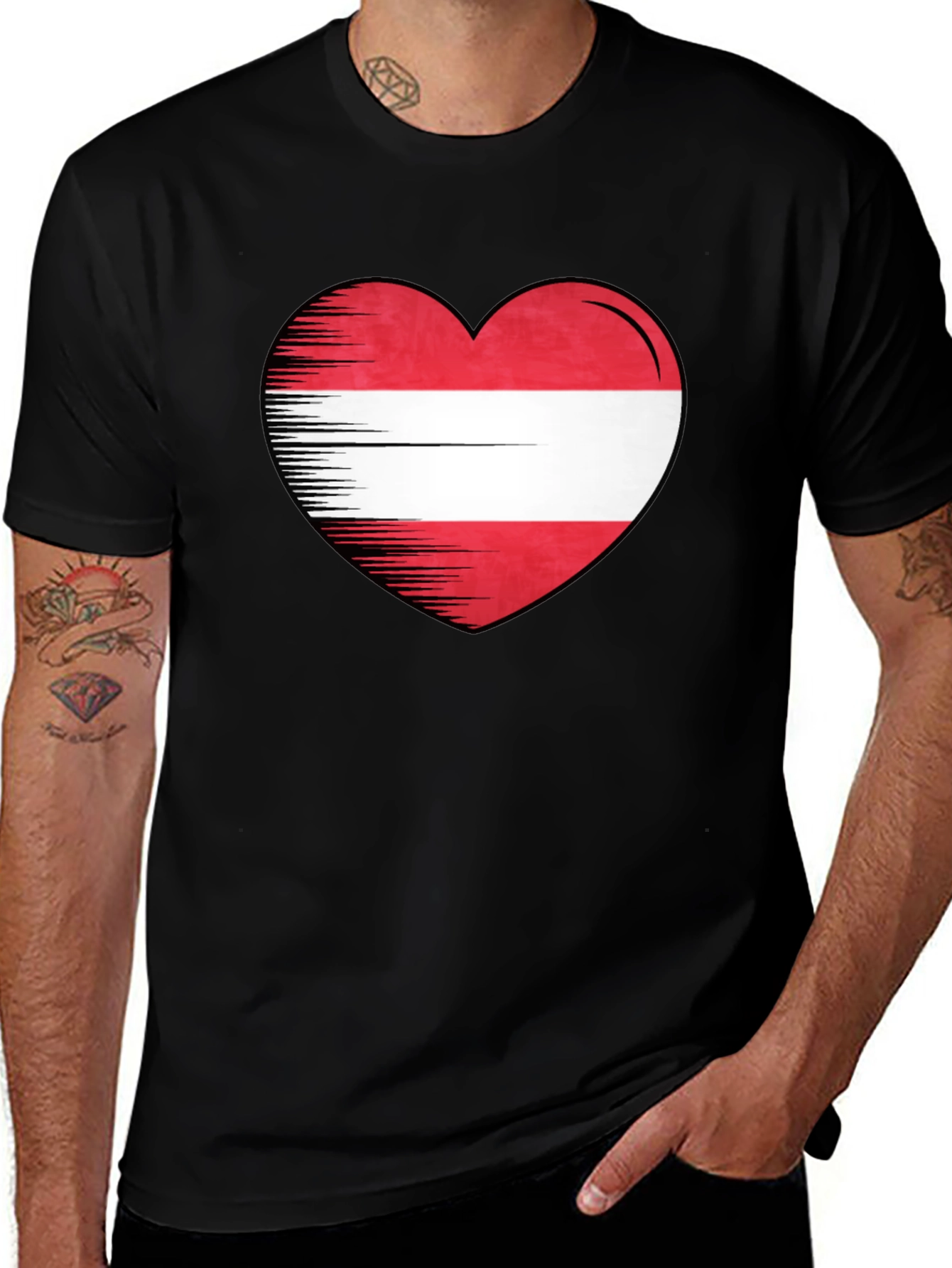 Austrian Flag Heart T-Shirt