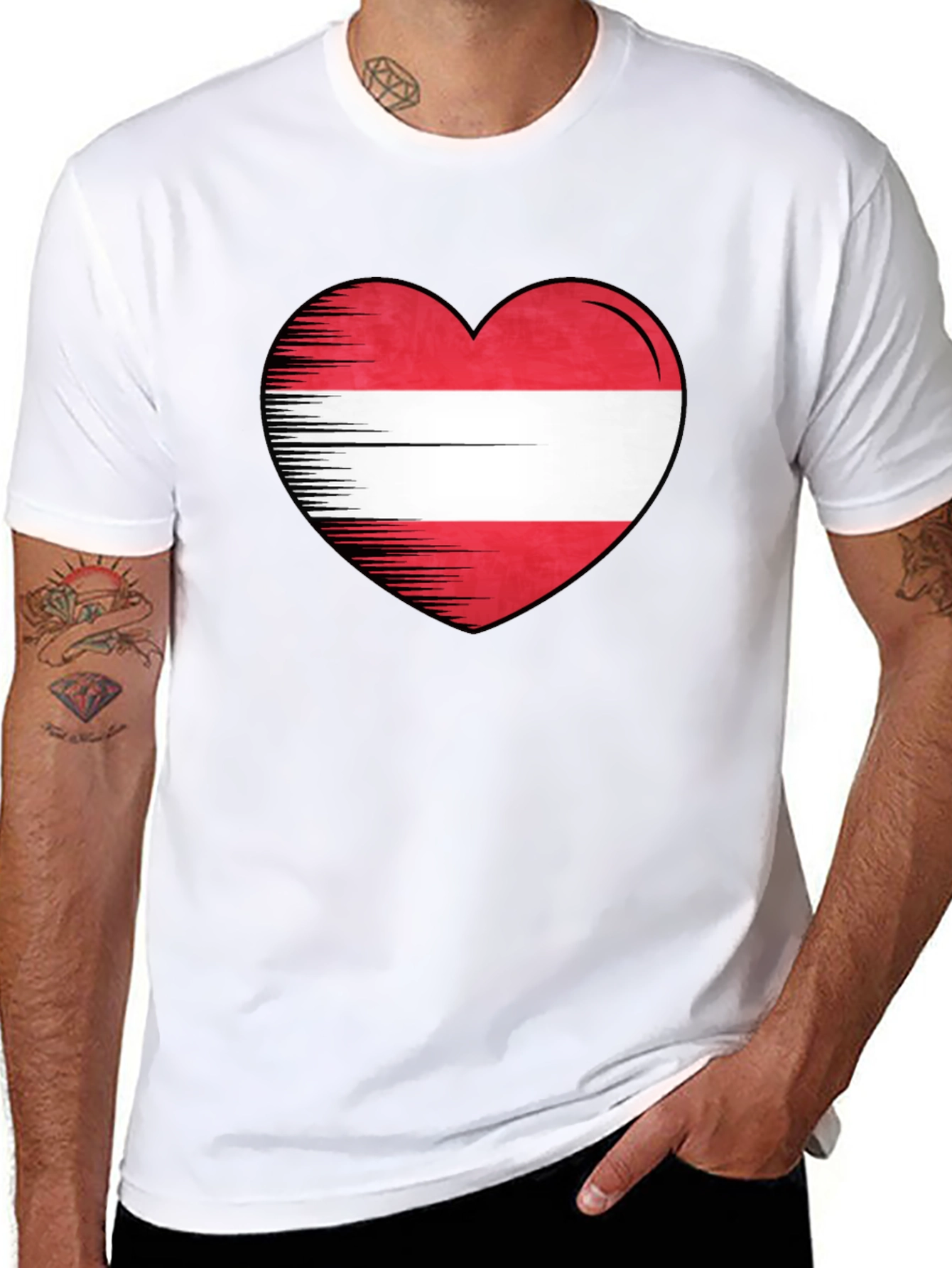 Austrian Flag Heart T-Shirt