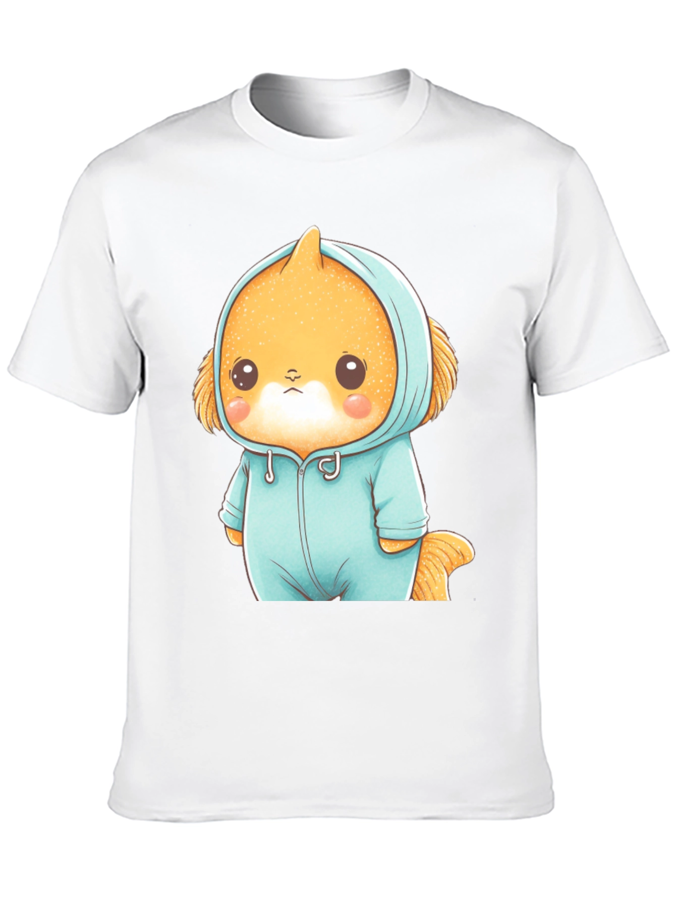 Cute Cartoon Character Unisex Black T-Shirt