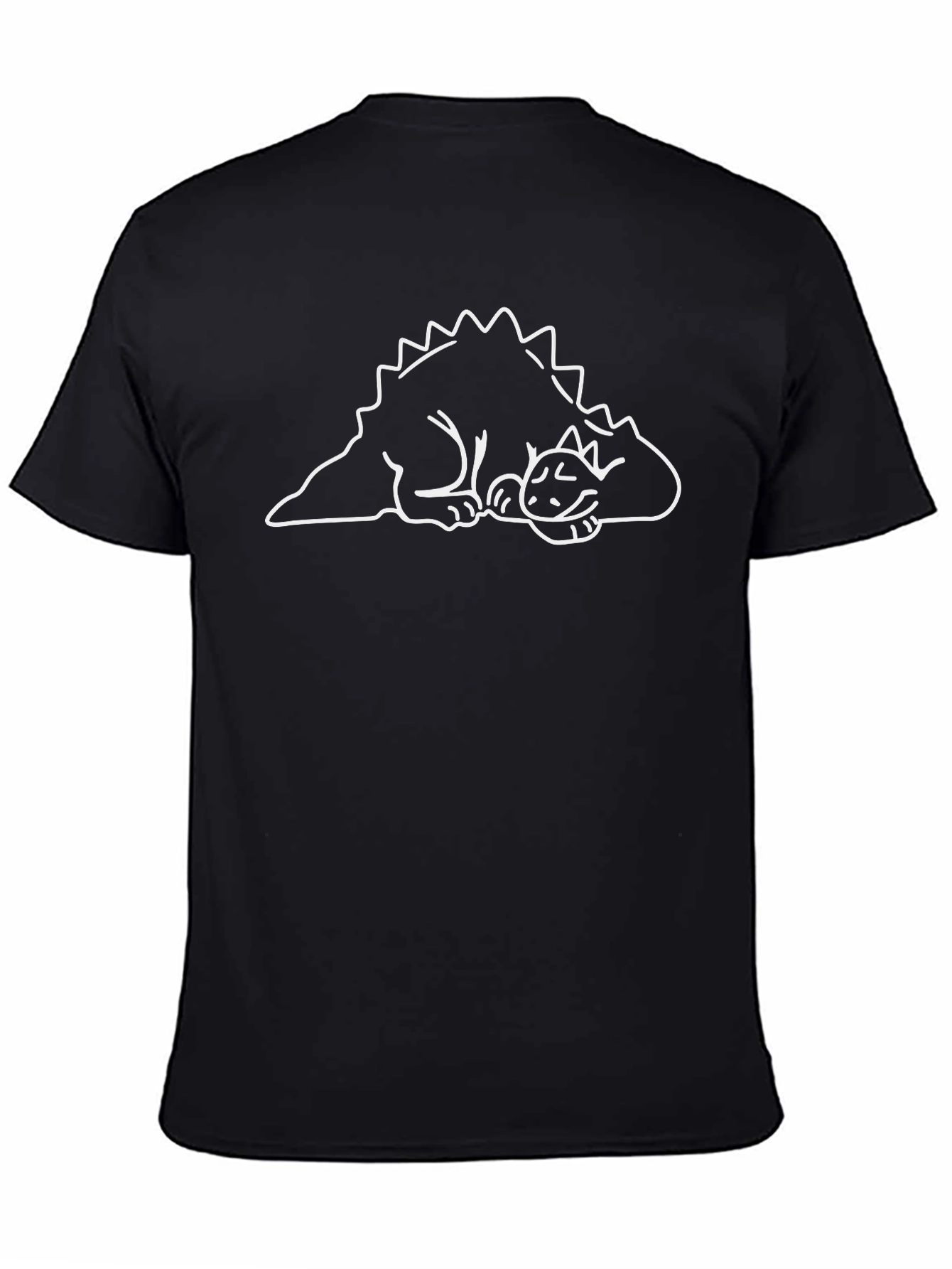 Dino Cat Nap T-Shirt - Black Cotton Comfort