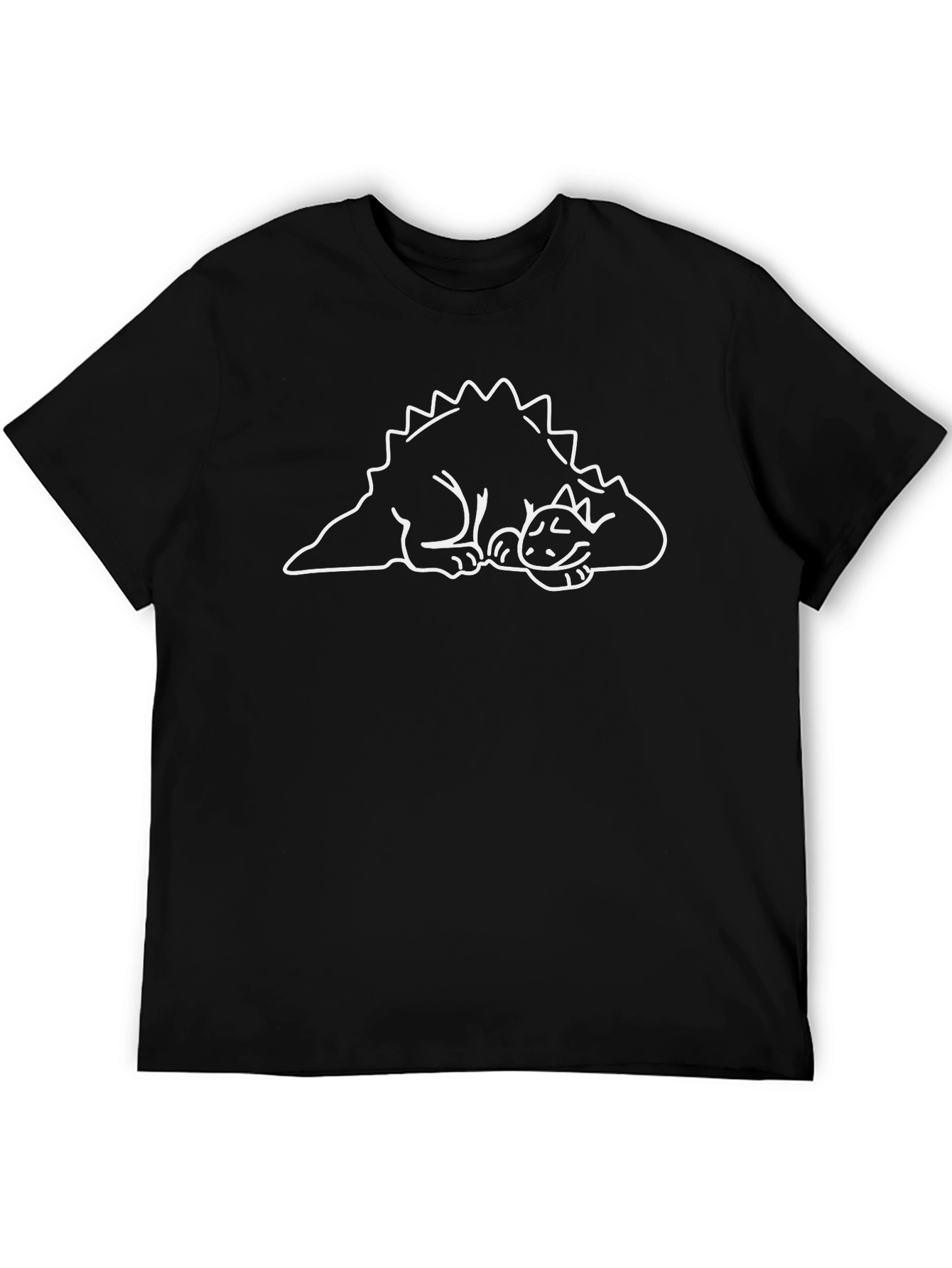 Dino Cat Nap T-Shirt - Black Cotton Comfort