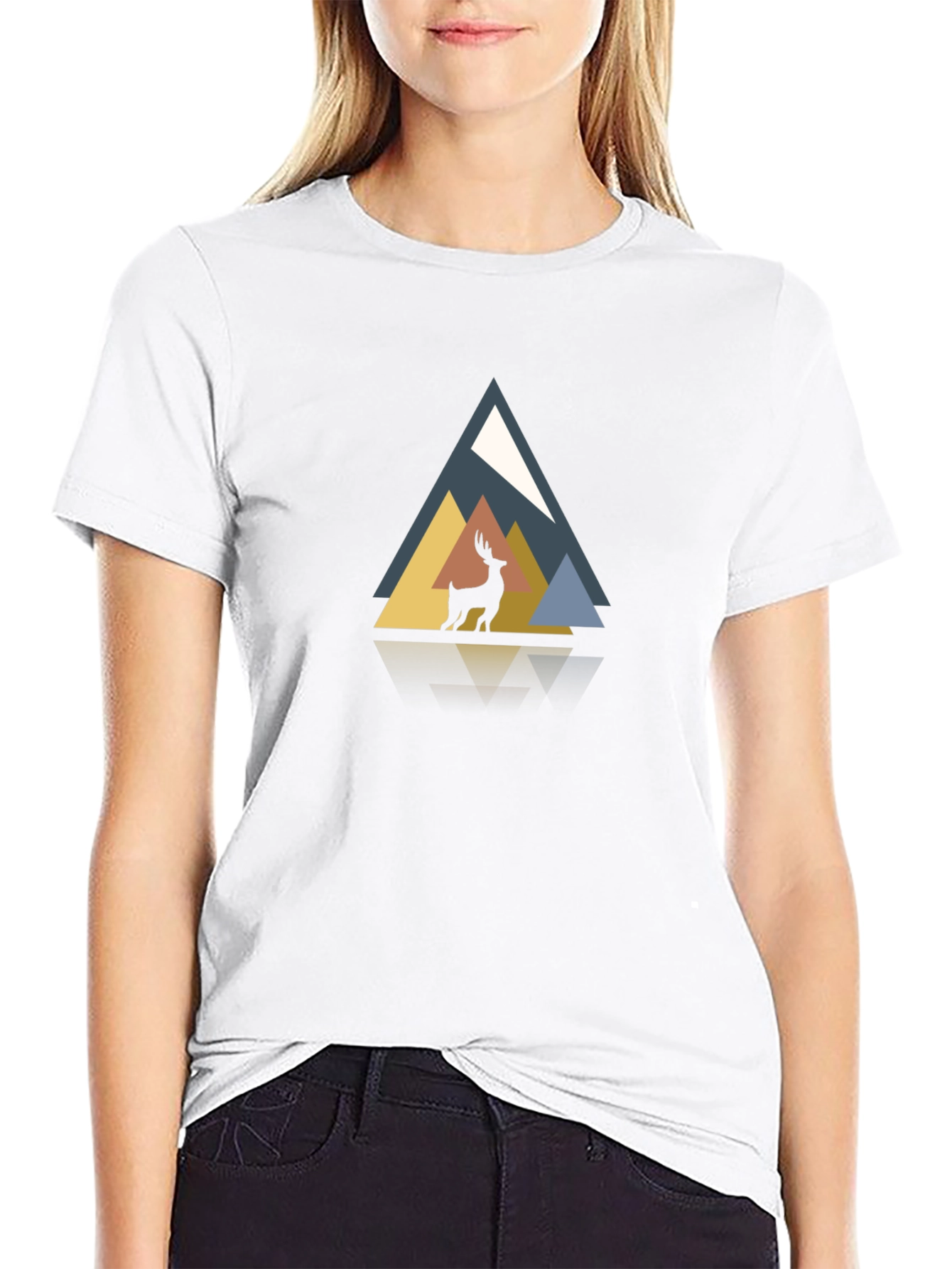 Geometric Deer Graphic Tee