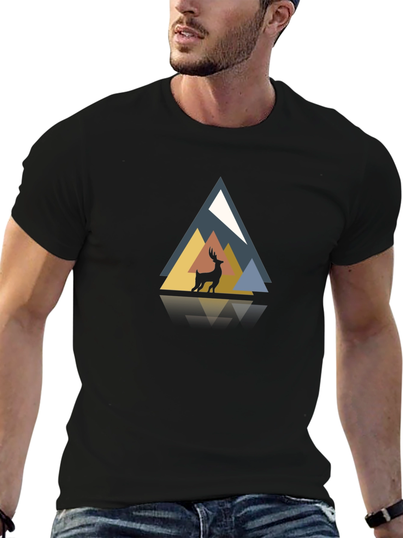 Geometric Deer Graphic Tee