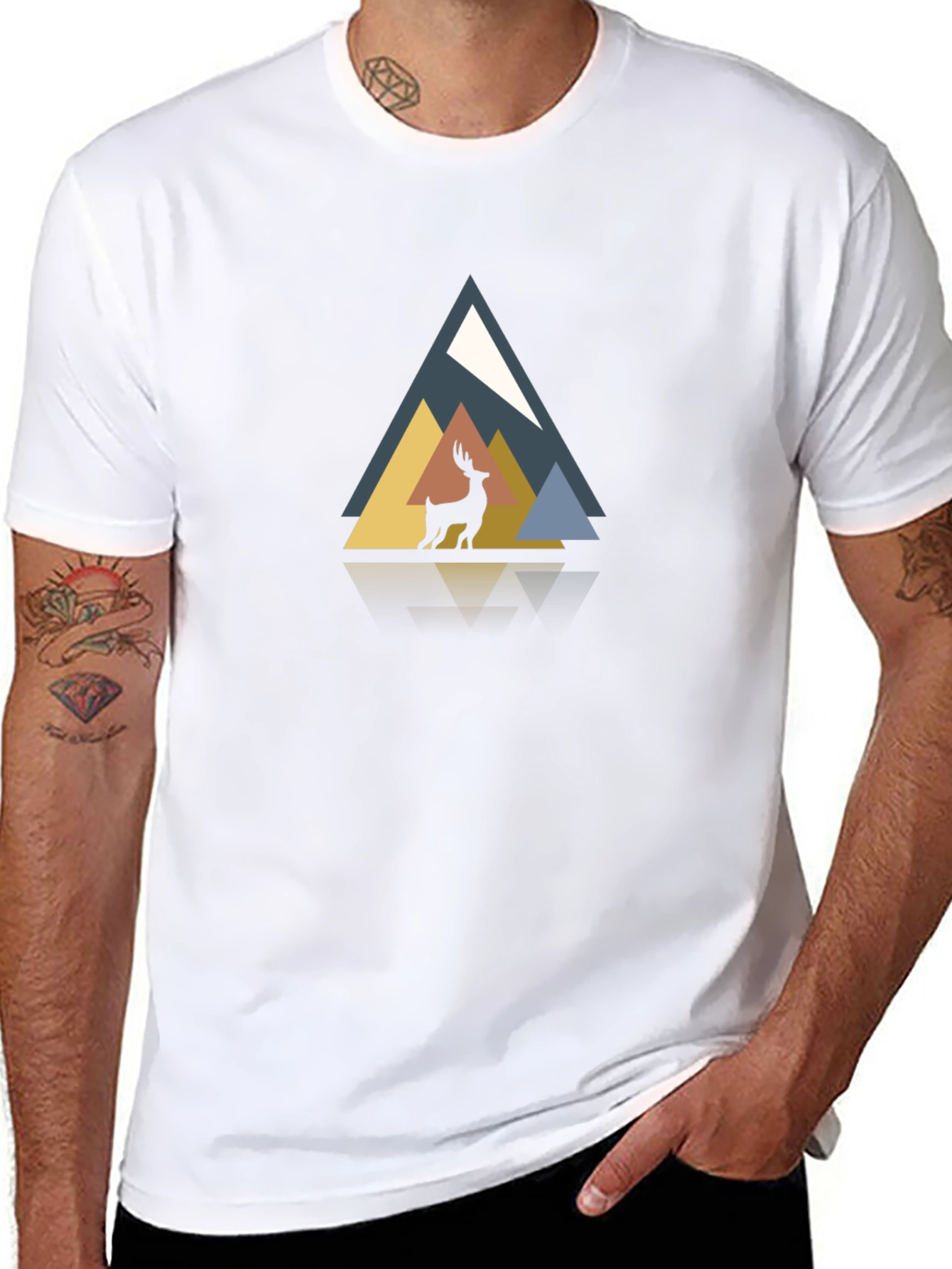 Geometric Deer Graphic Tee