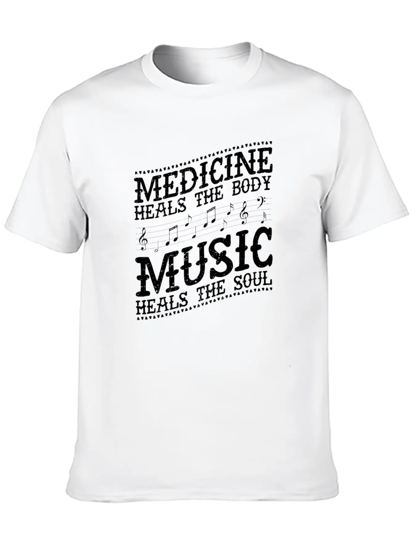 Medicine Heals The Body Music Heals The Soul Music Unisex Casual T-Shirt – Clean Design For Daily Comfort