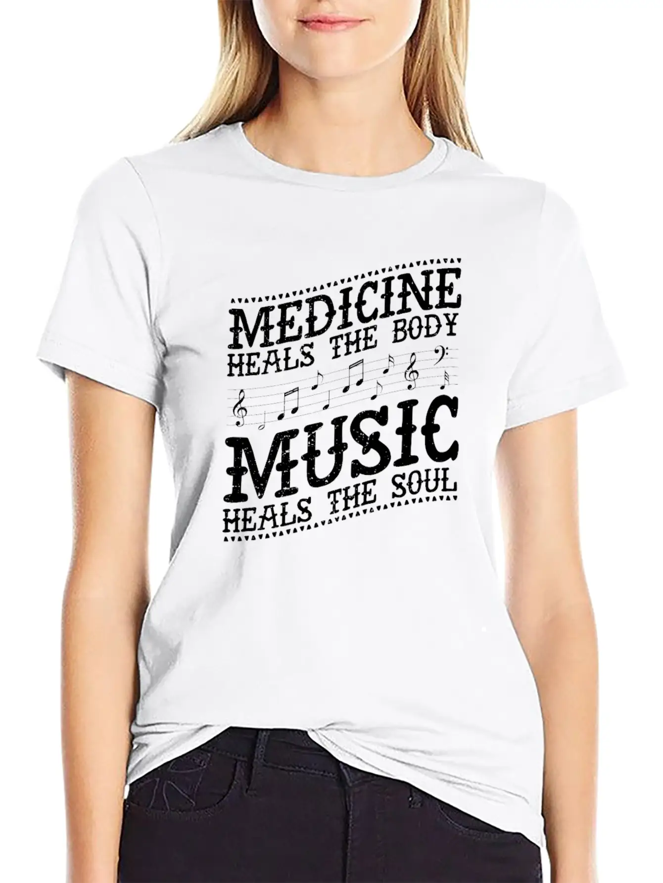 Medicine Heals The Body Music Heals The Soul Music Unisex Casual T-Shirt – Clean Design For Daily Comfort
