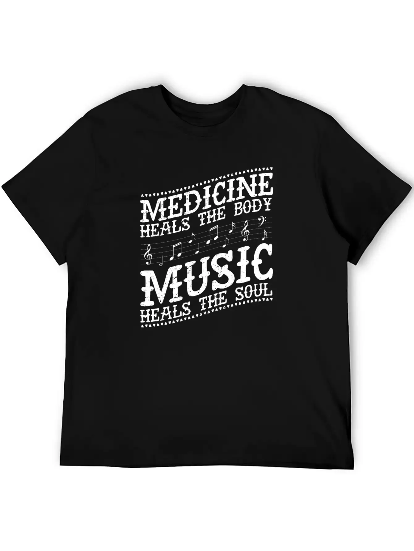 Medicine Heals The Body Music Heals The Soul Music Unisex Casual T-Shirt – Clean Design For Daily Comfort