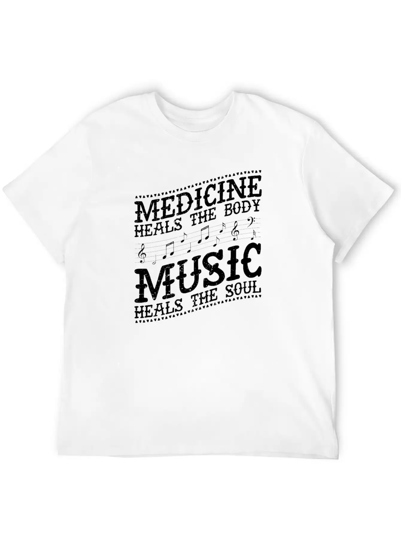 Medicine Heals The Body Music Heals The Soul Music Unisex Casual T-Shirt – Clean Design For Daily Comfort